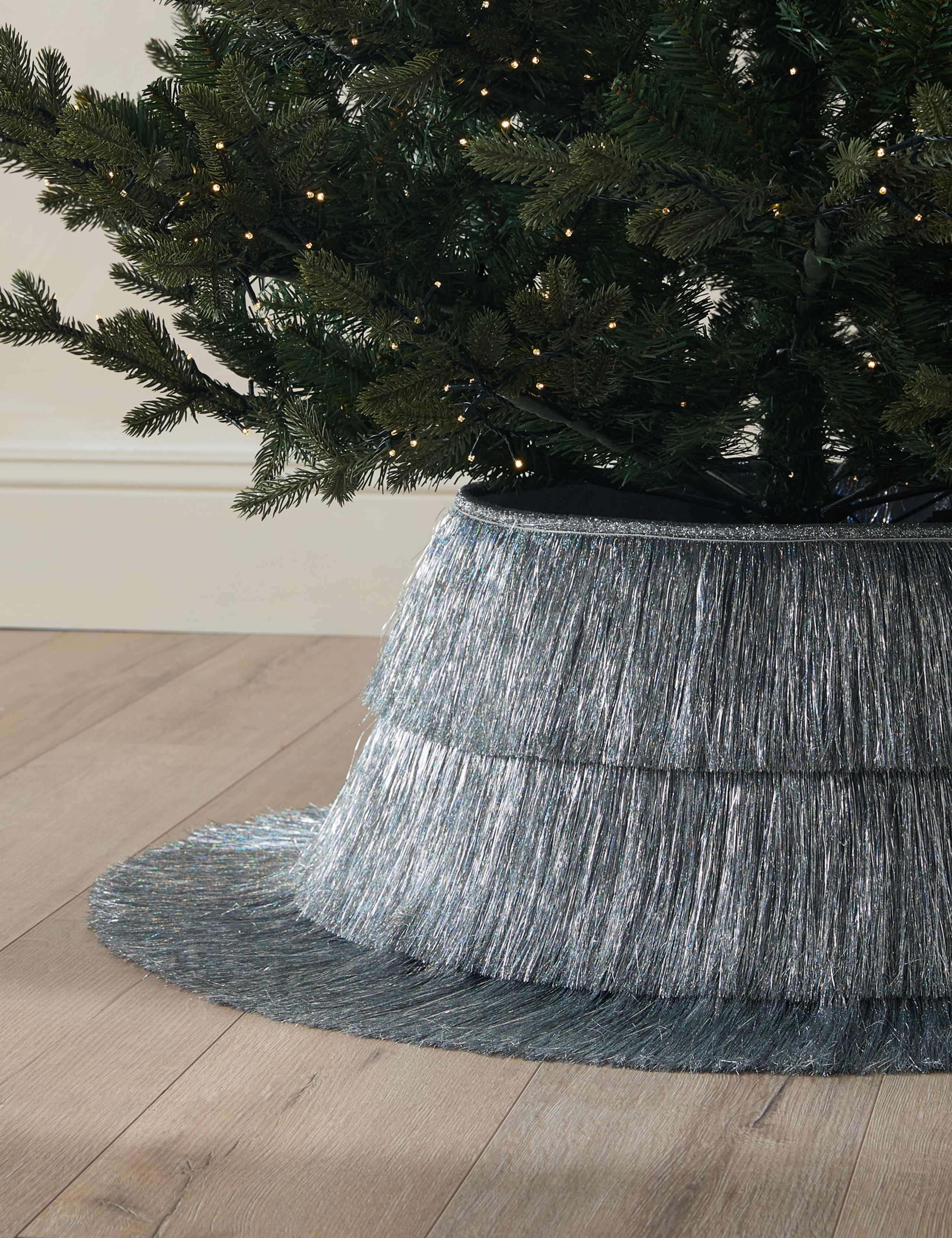 Textured Tinsel Tree Skirt 1 of 3