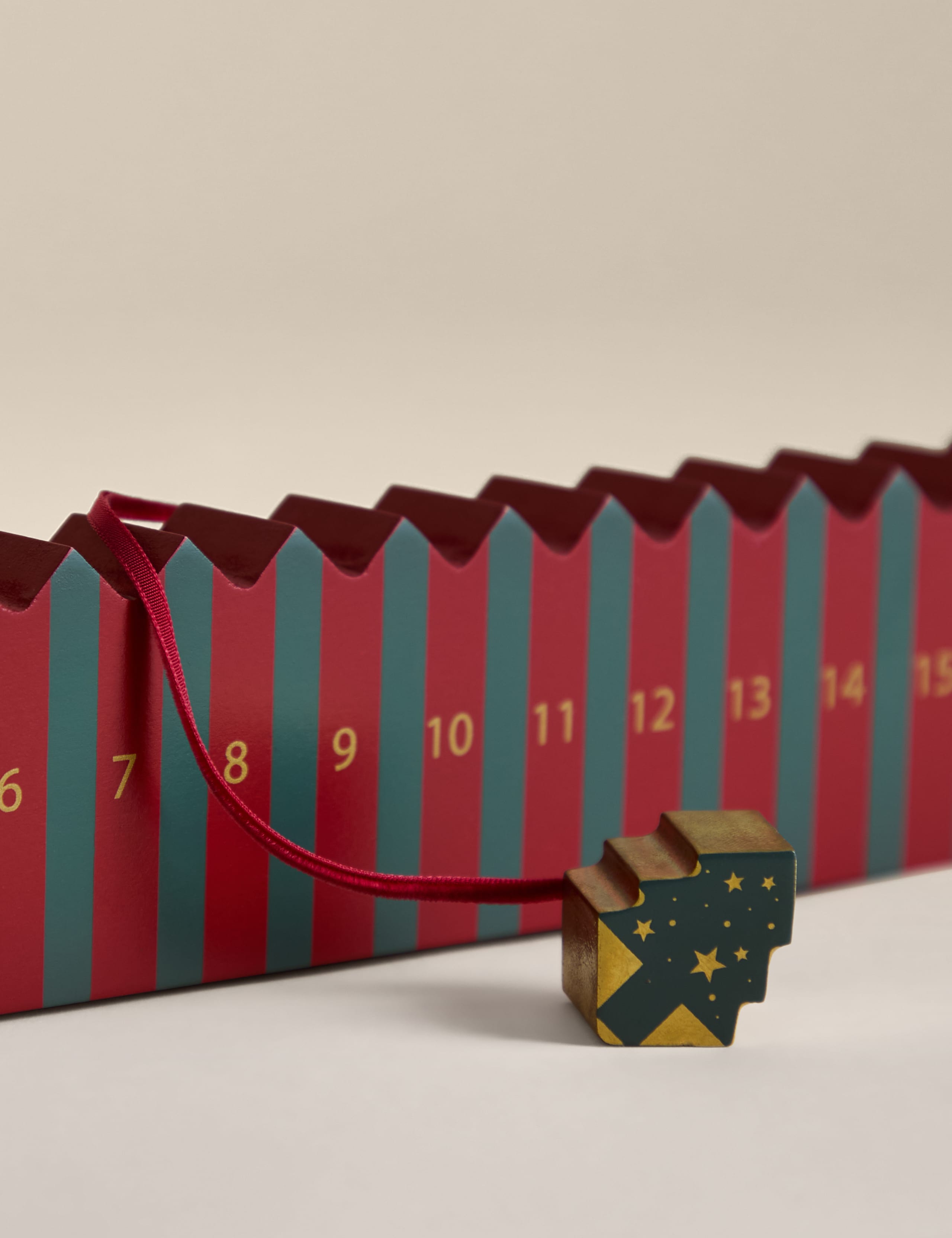 Wooden Stripe Tree Advent Calendar 3 of 4