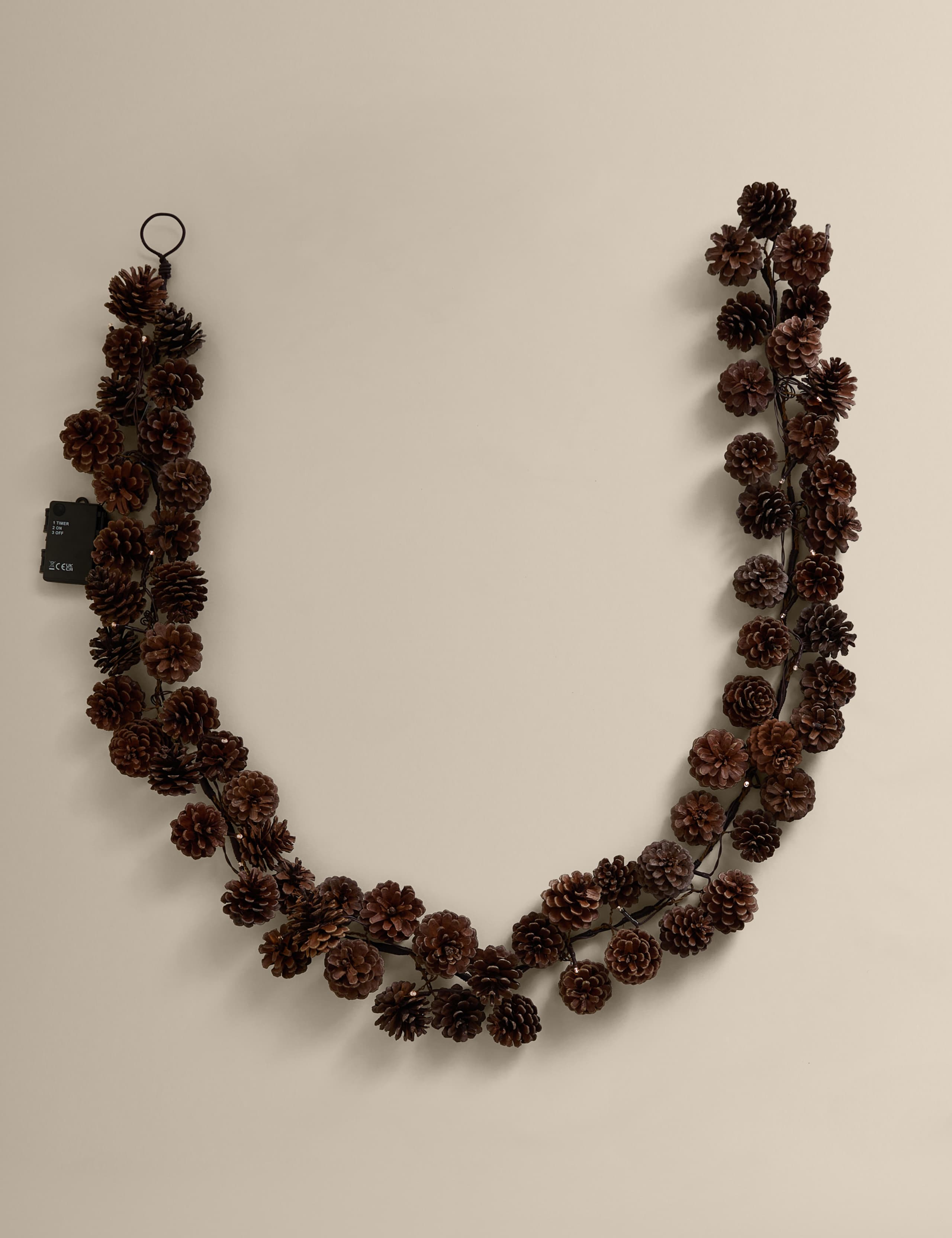 6ft Lit Pine Cone Garland 3 of 4