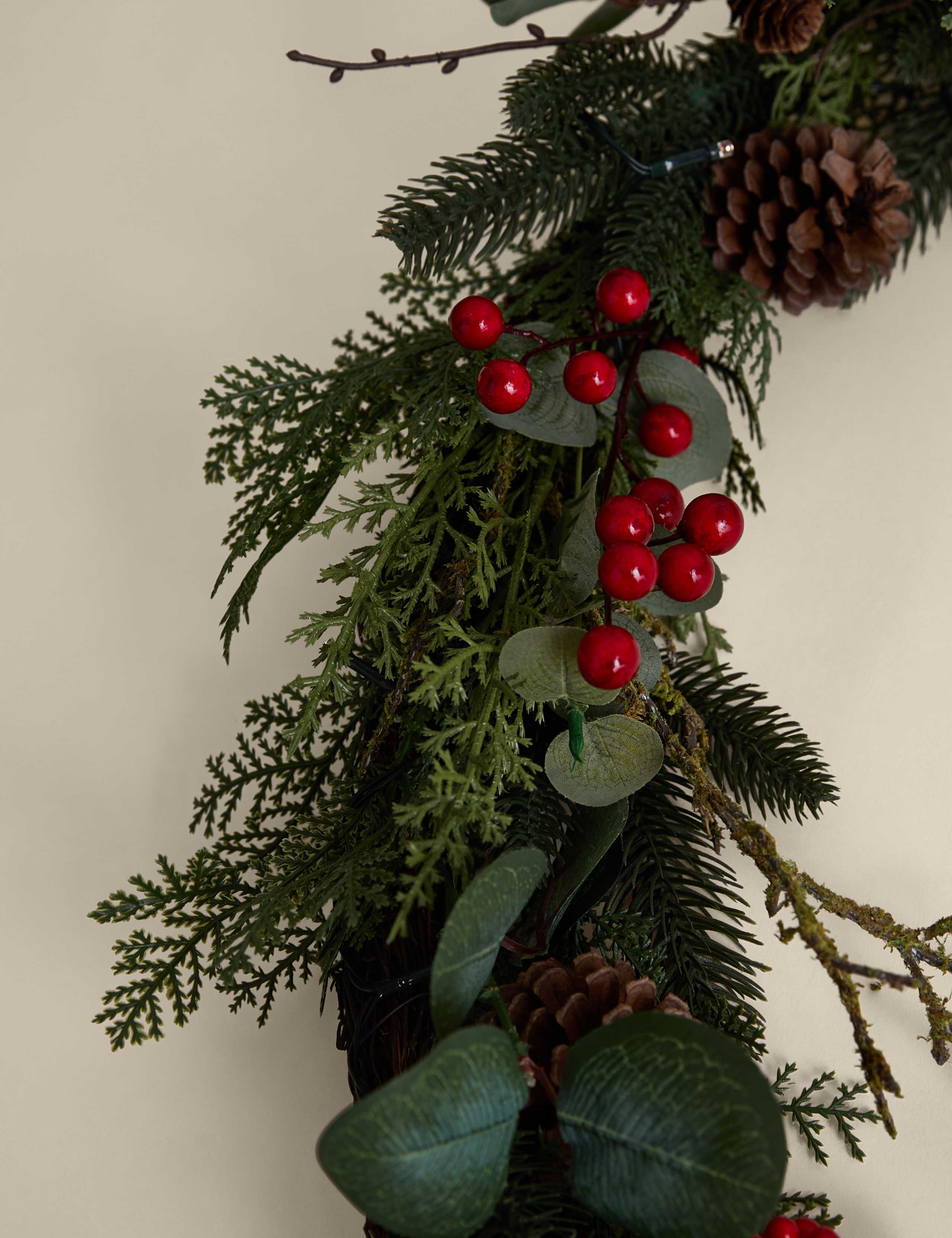6ft Pre-Lit Red Berry Garland 4 of 4