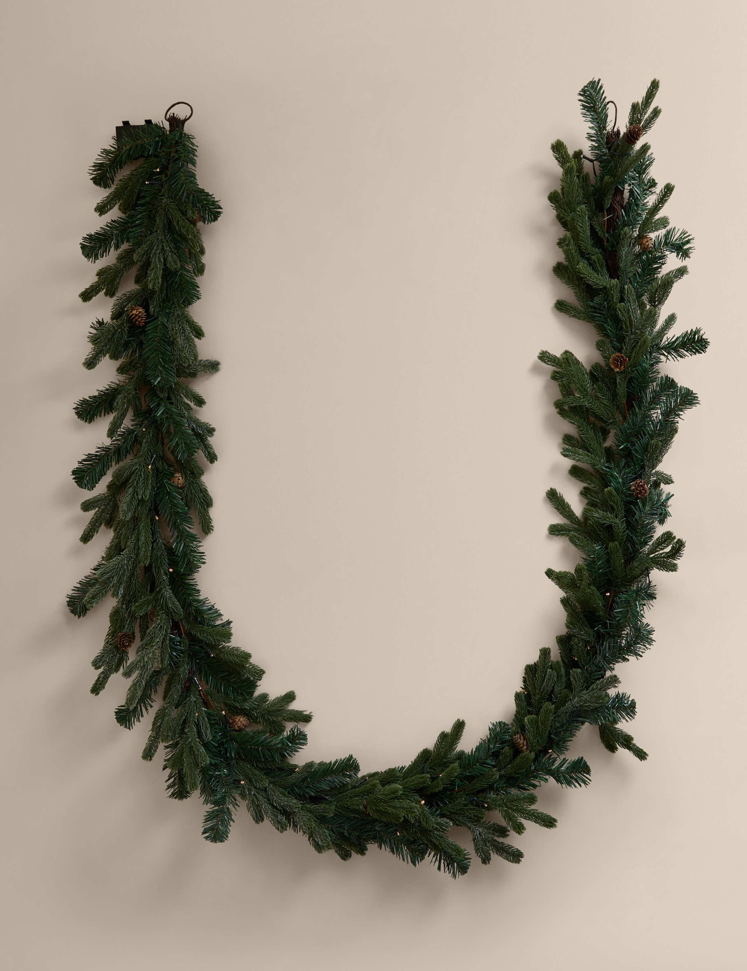 10ft Pre-Lit Green Garland 3 of 4