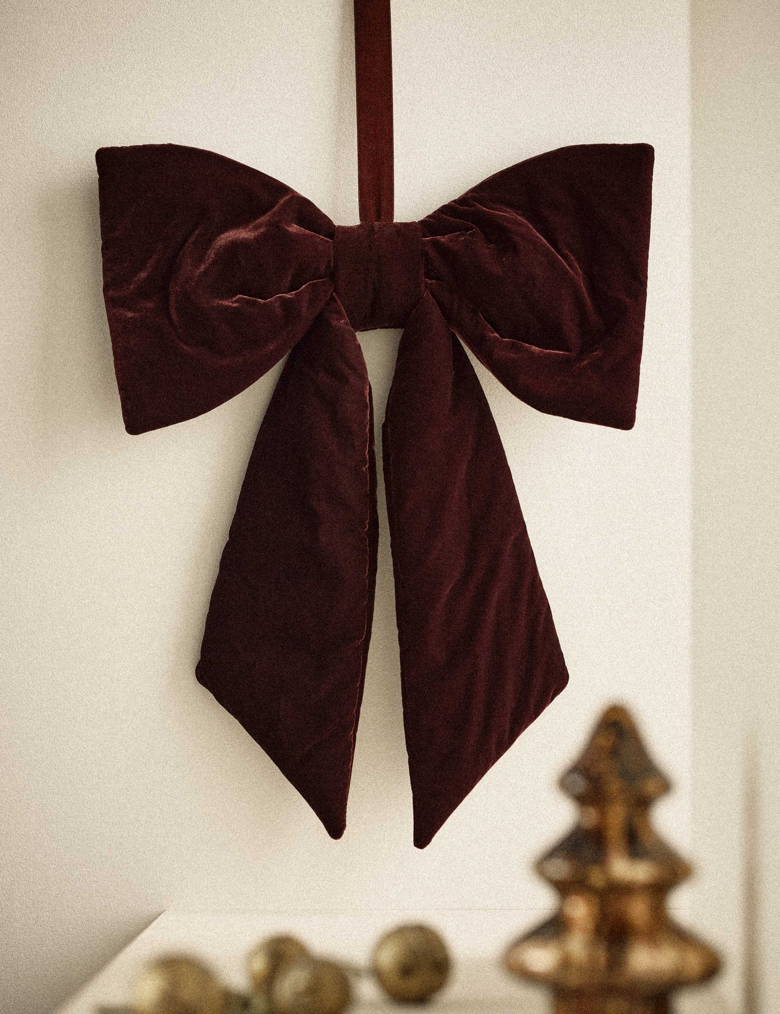 Velvet Hanging Bow Decoration 1 of 4