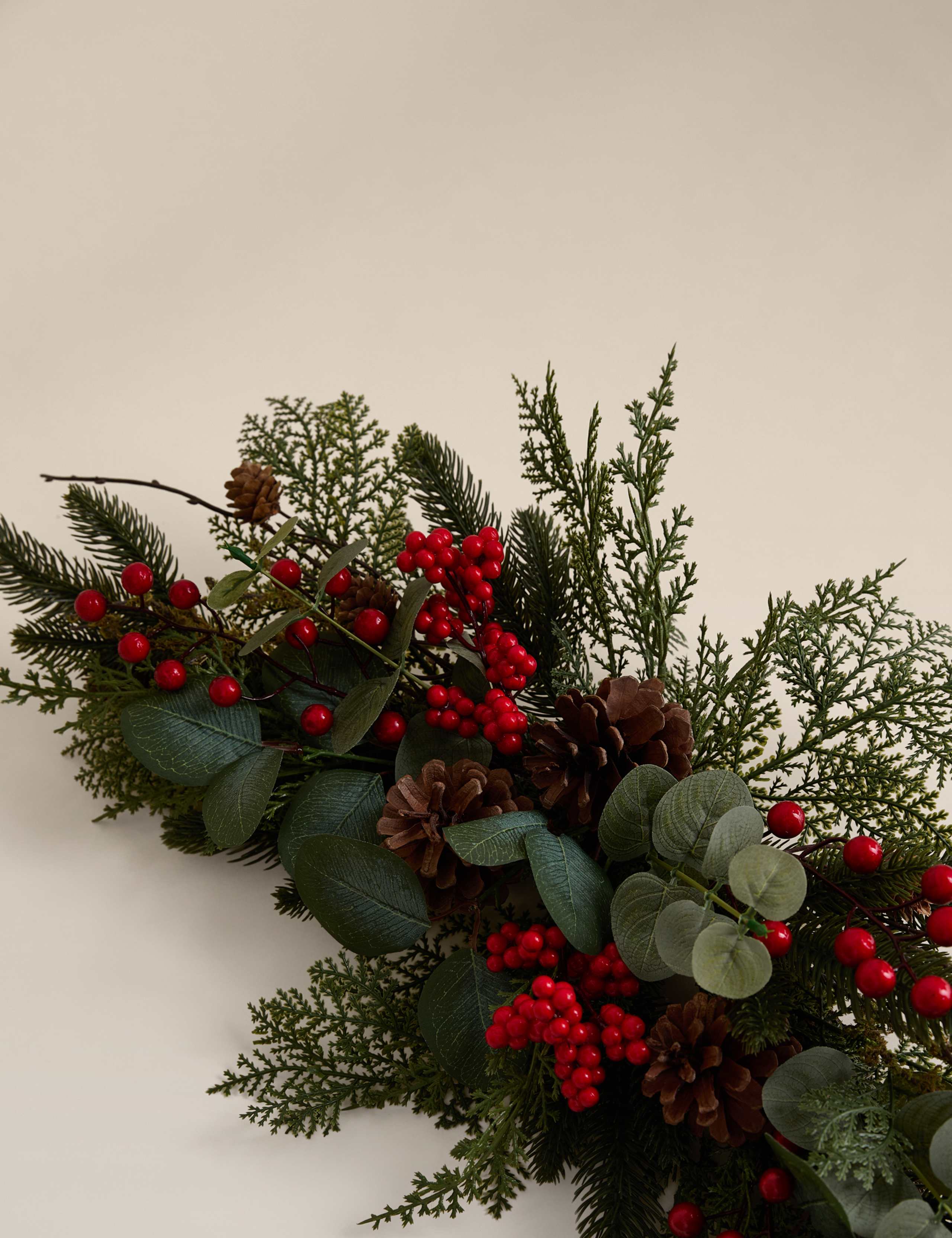 Red Berry Half Moon Wreath 3 of 4