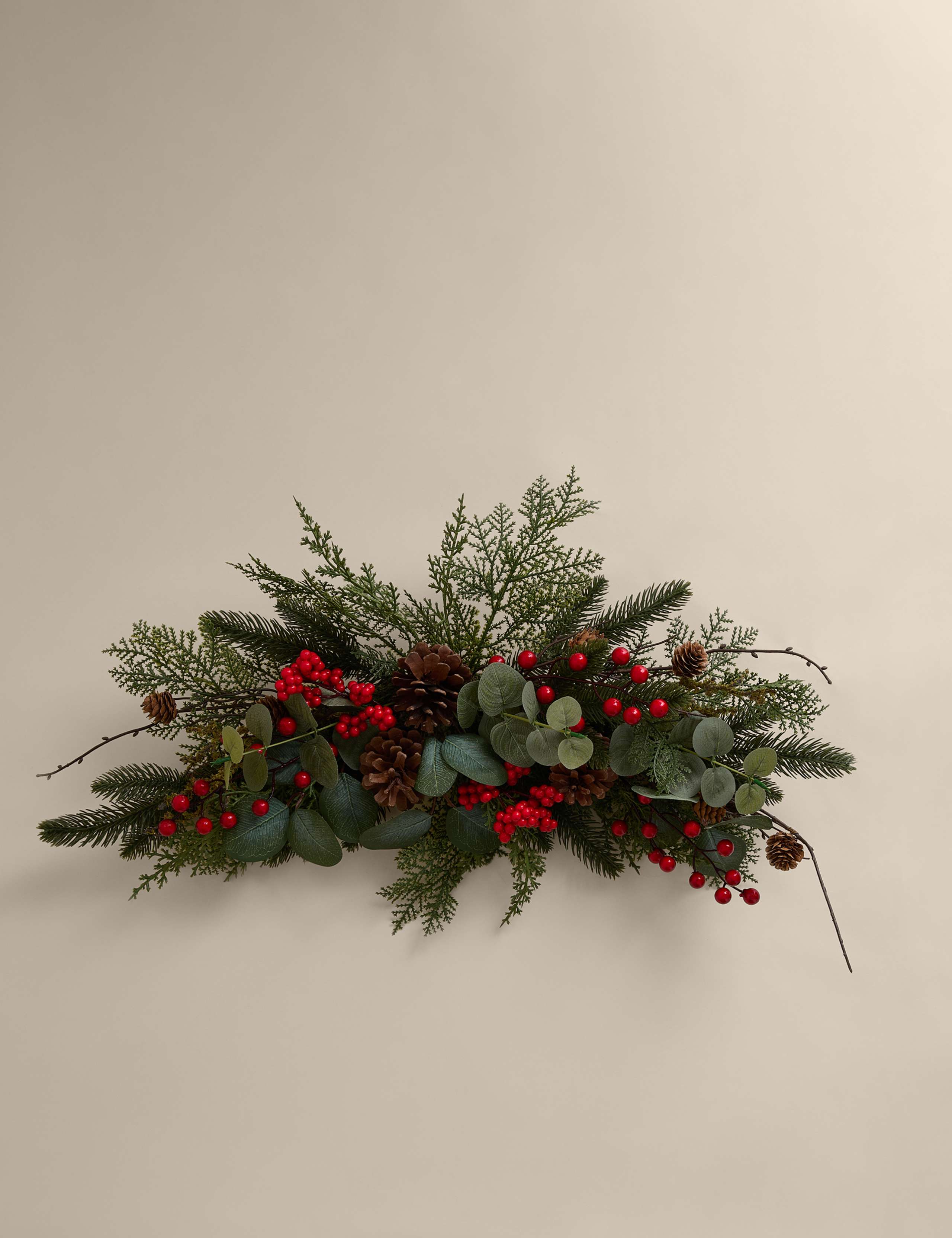 Red Berry Half Moon Wreath 2 of 4