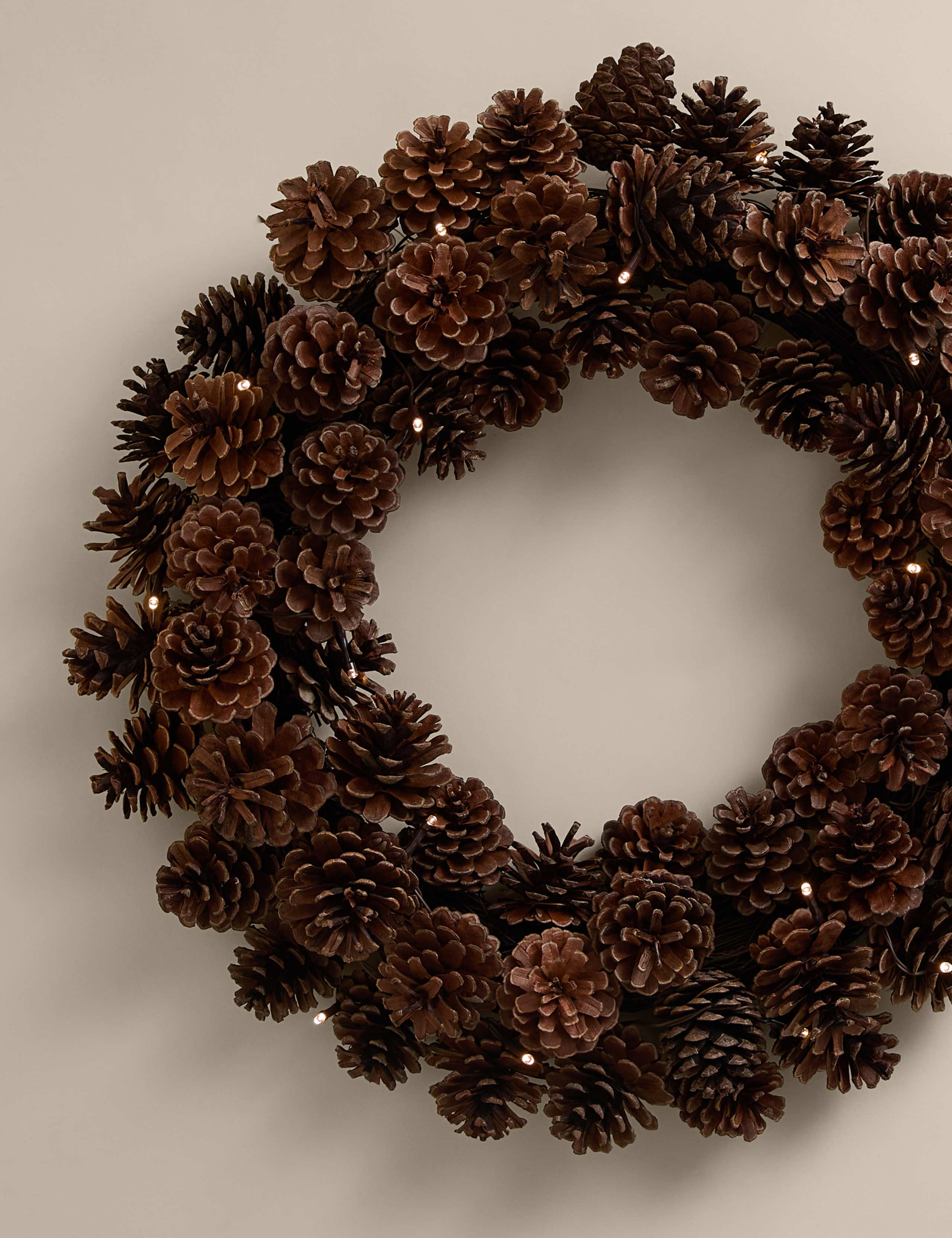 Pre-Lit Pine Cone Wreath 3 of 4