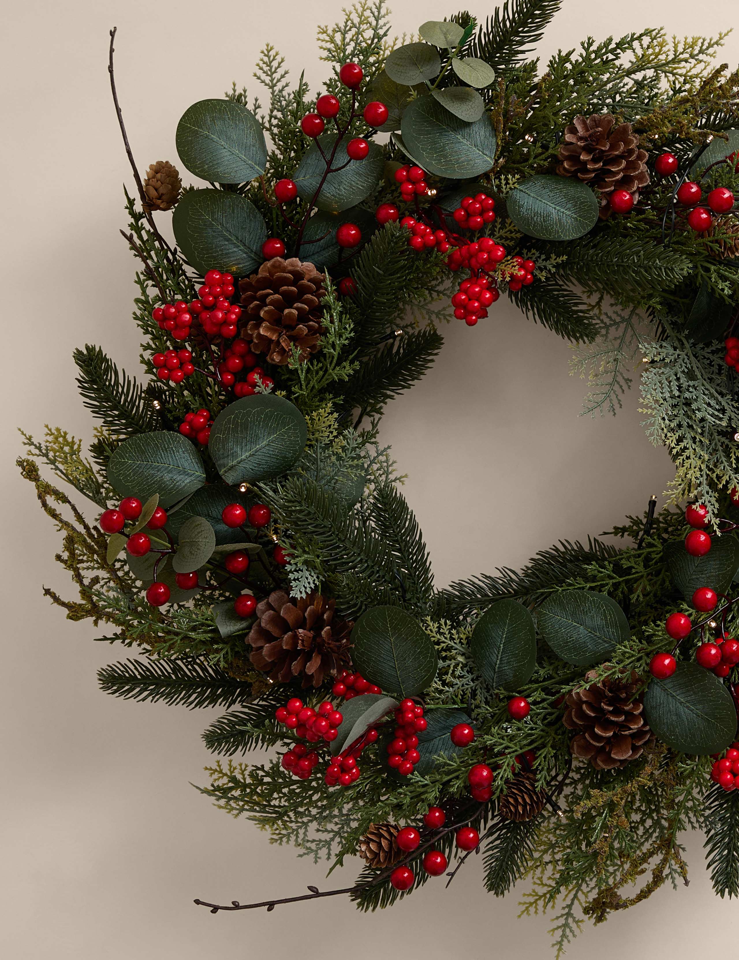 Light Up Red Berry Wreath 3 of 4
