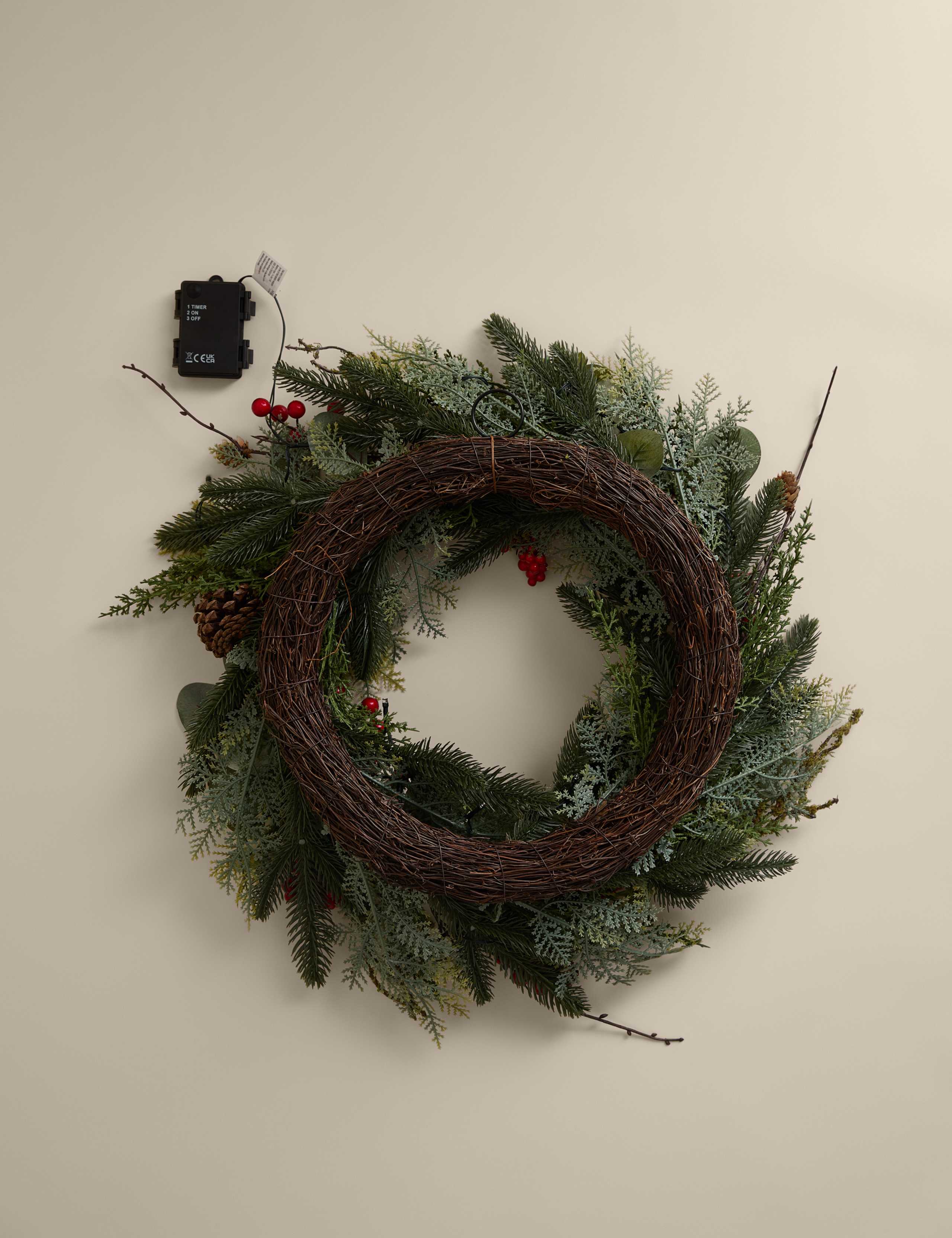 Light Up Red Berry Wreath 4 of 4