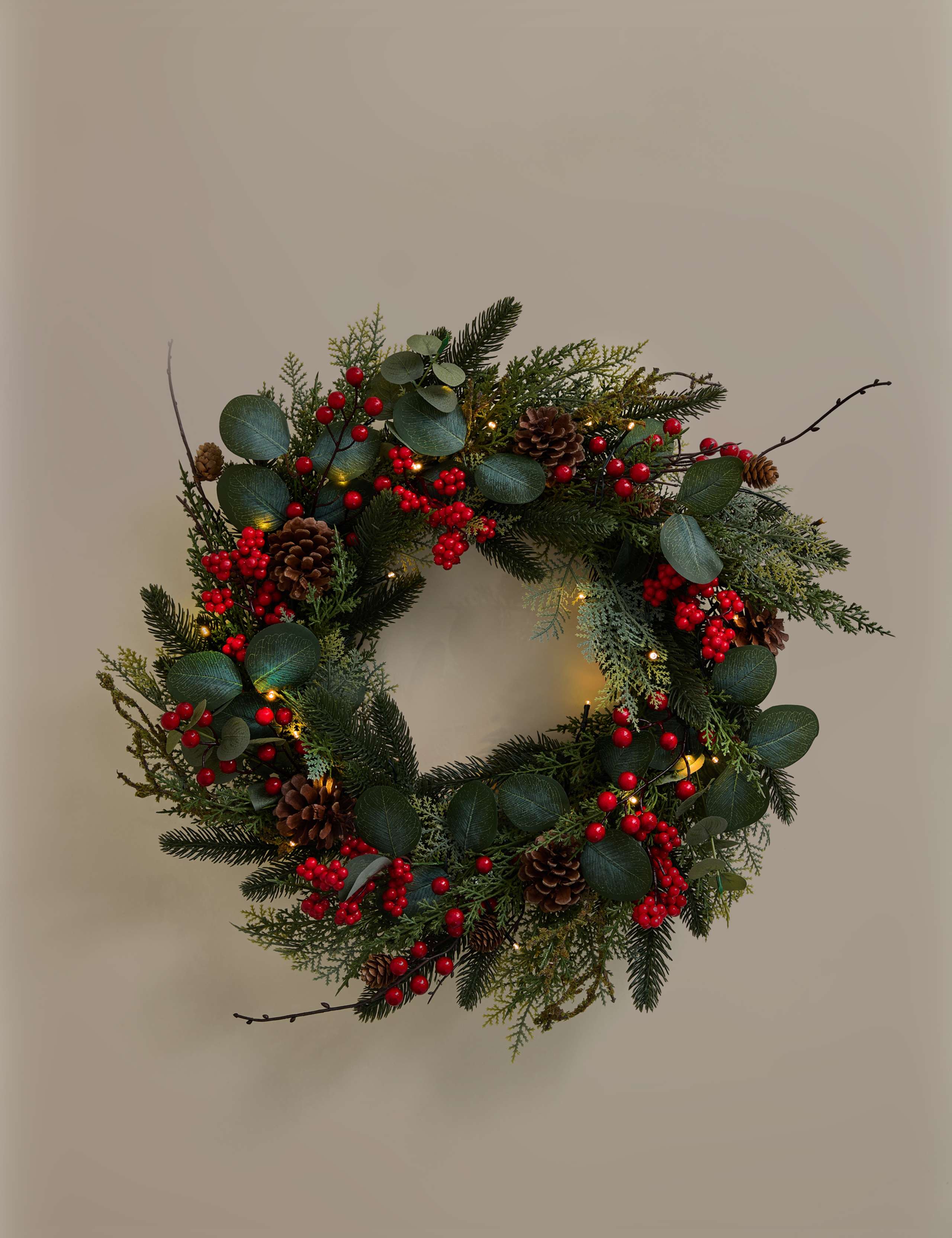 Light Up Red Berry Wreath 2 of 4