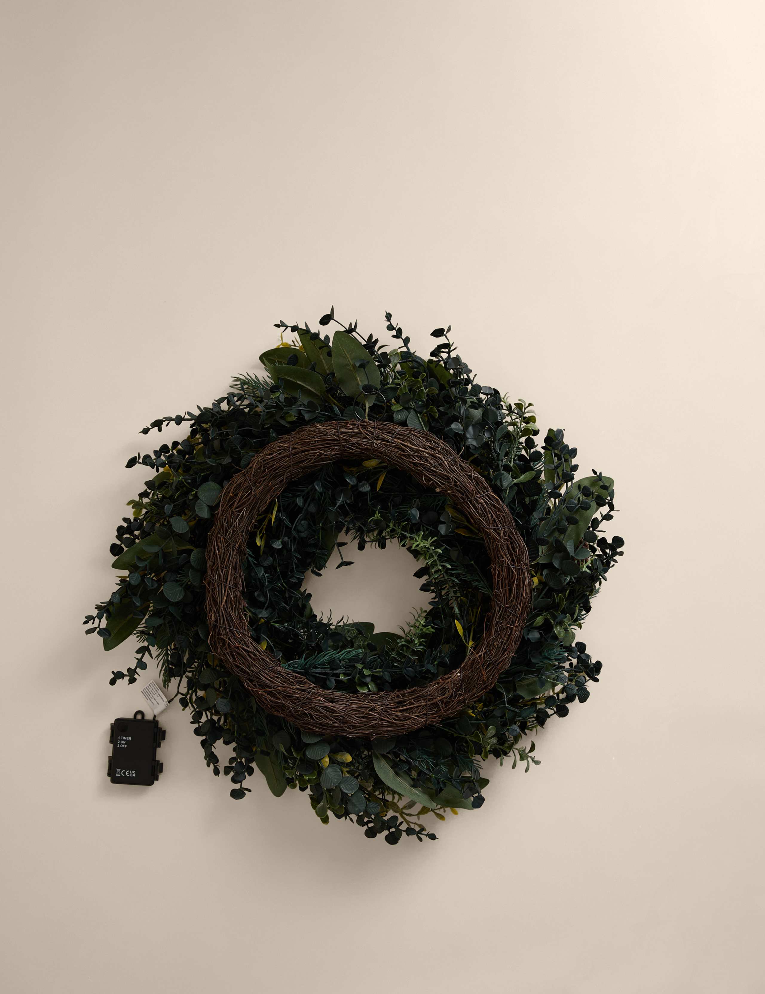 Pre-Lit Green Pine Cone Wreath 4 of 4