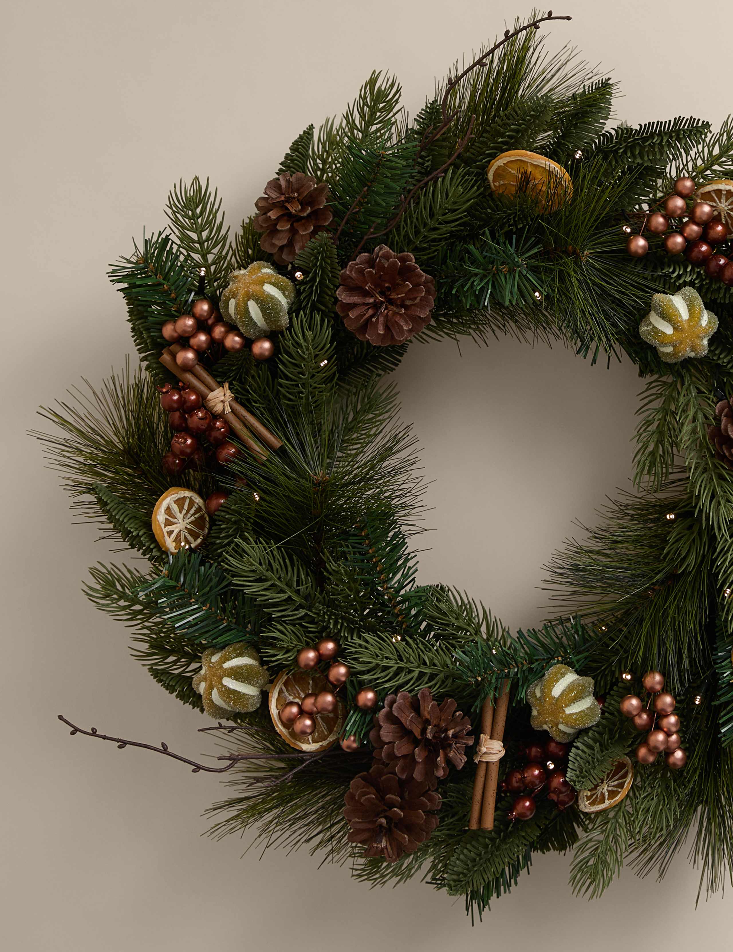 26in Pre-Lit Lime Cinnamon Wreath 3 of 4