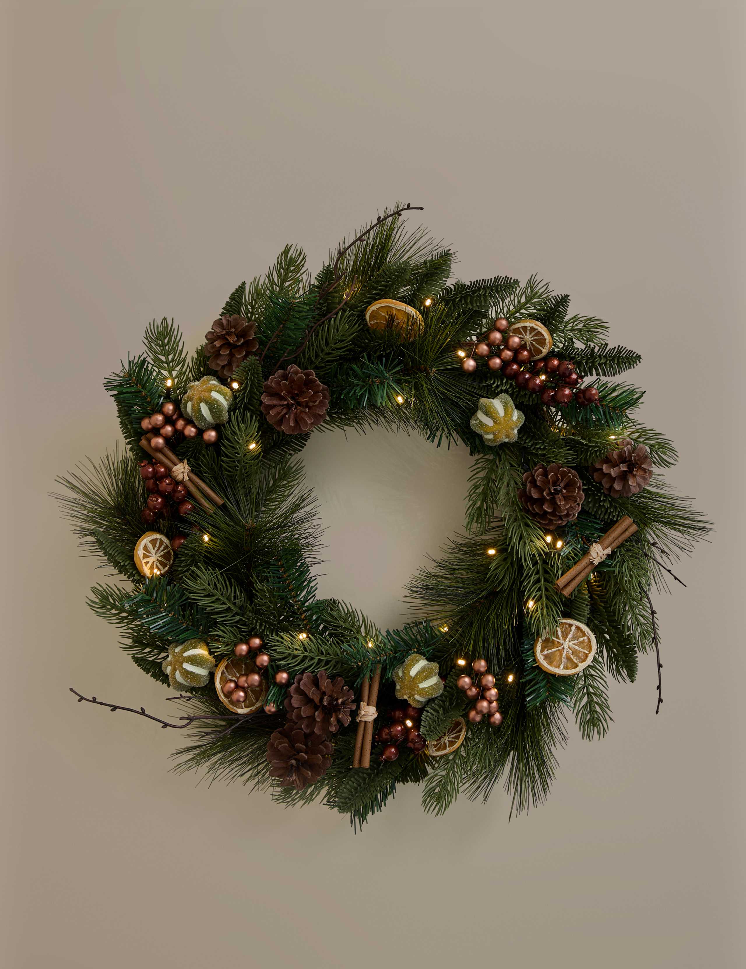 26in Pre-Lit Lime Cinnamon Wreath 2 of 4