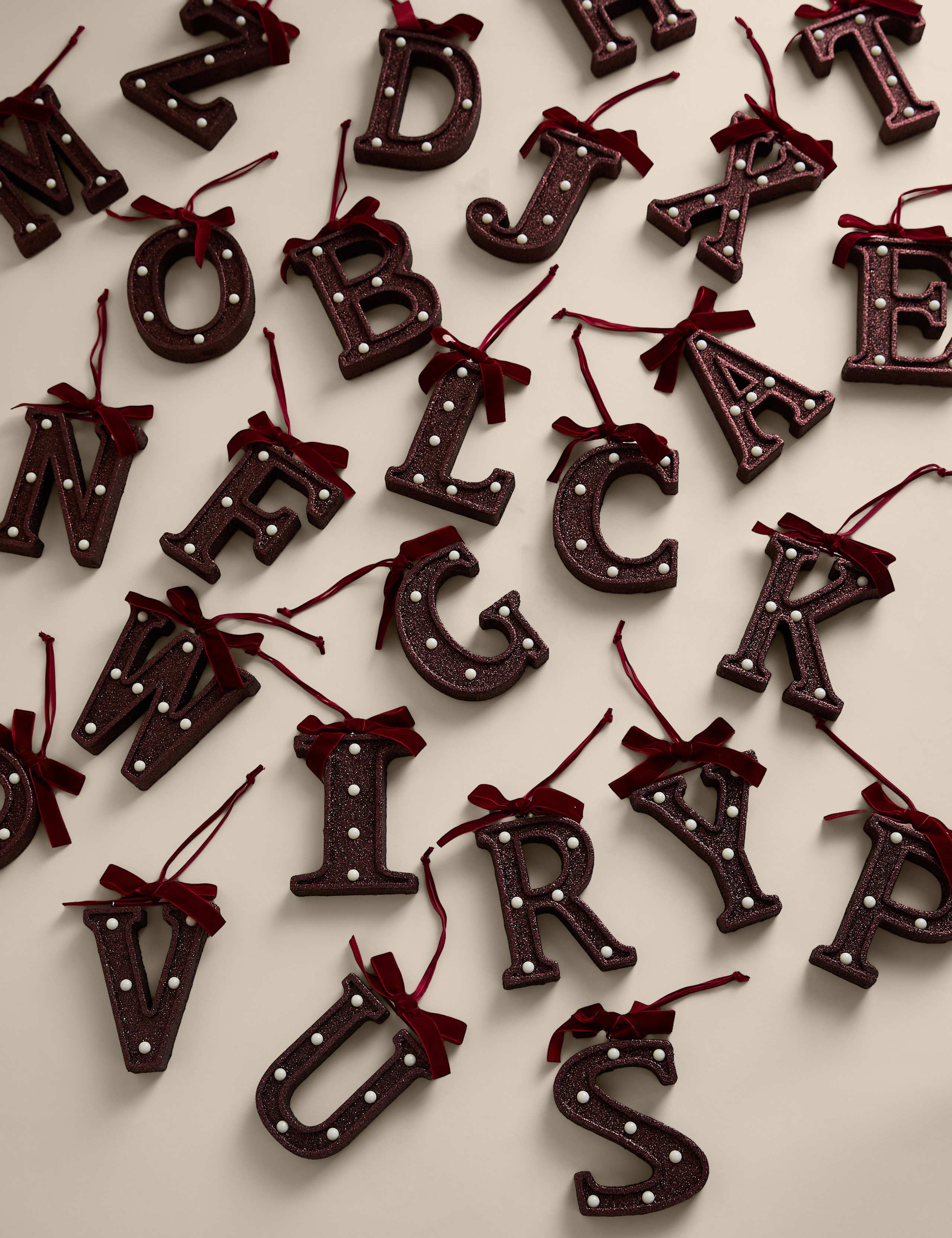 Red Hanging Pre-Lit Letter Tree Ornament 2 of 4
