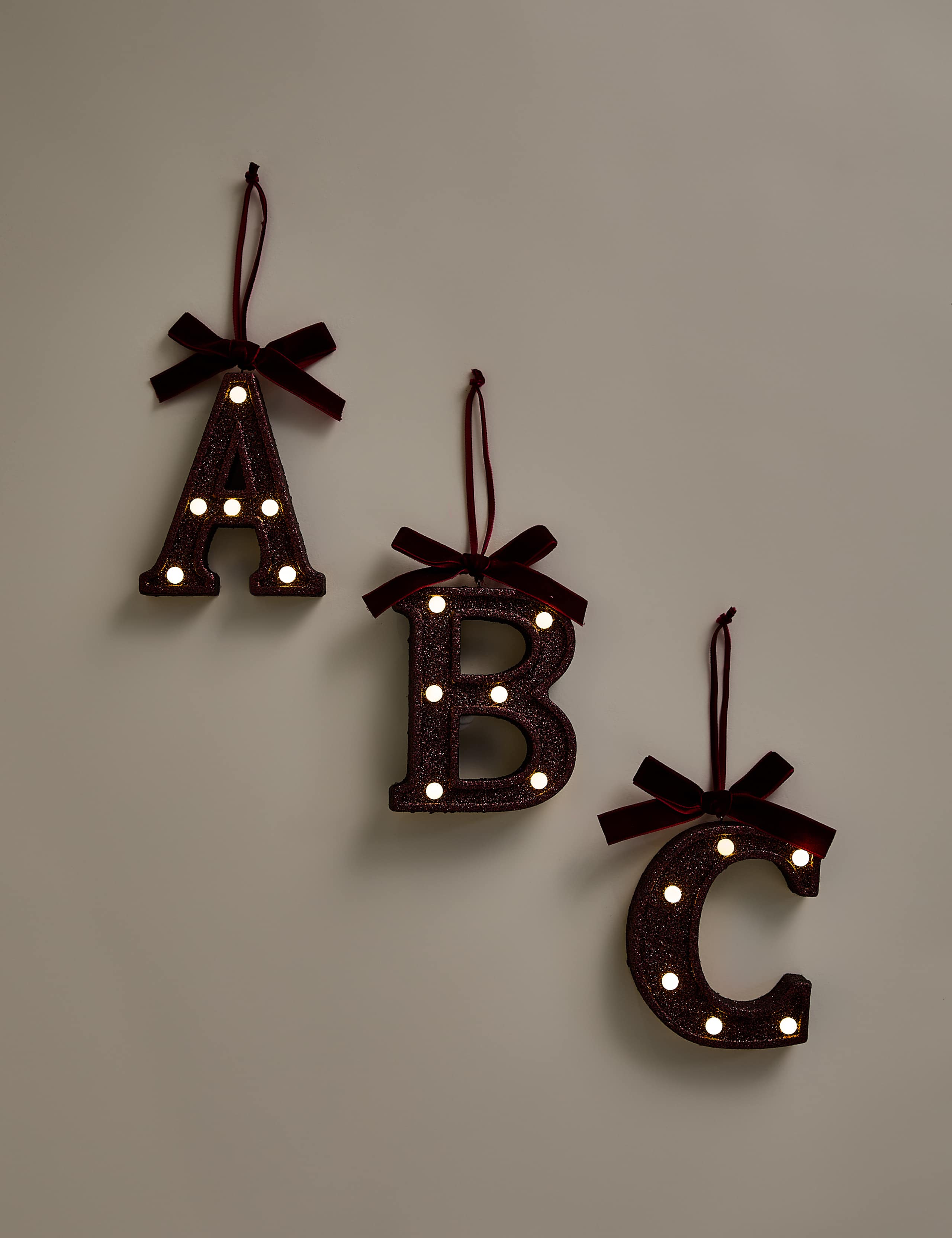Red Hanging Pre-Lit Letter Tree Ornament 4 of 4