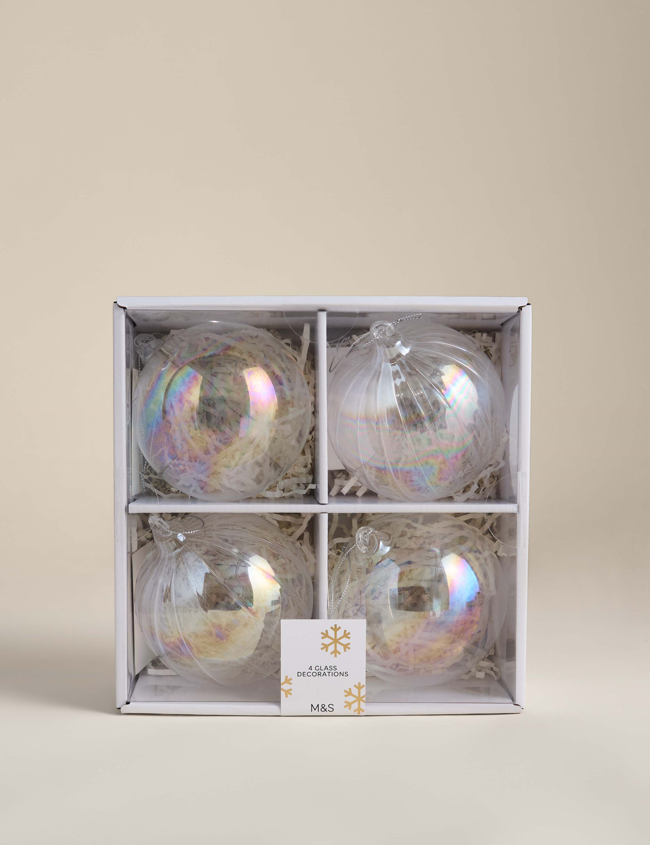 4 Pack Glass Baubles 3 of 3