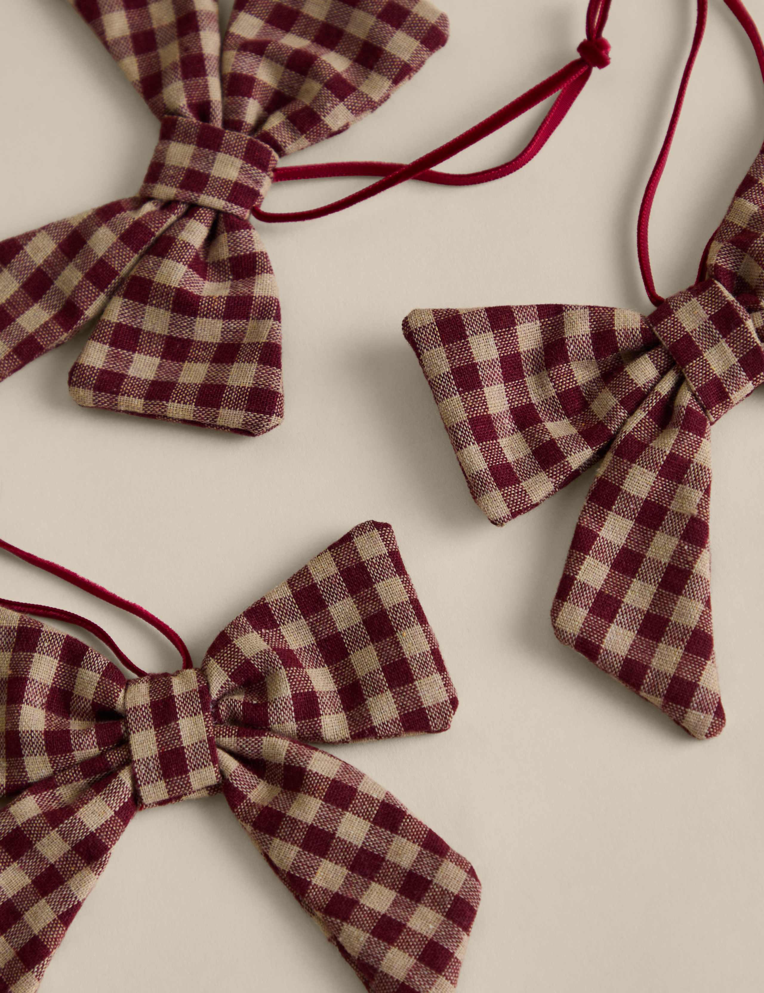 3 Pack Woven Gingham Bows 2 of 2