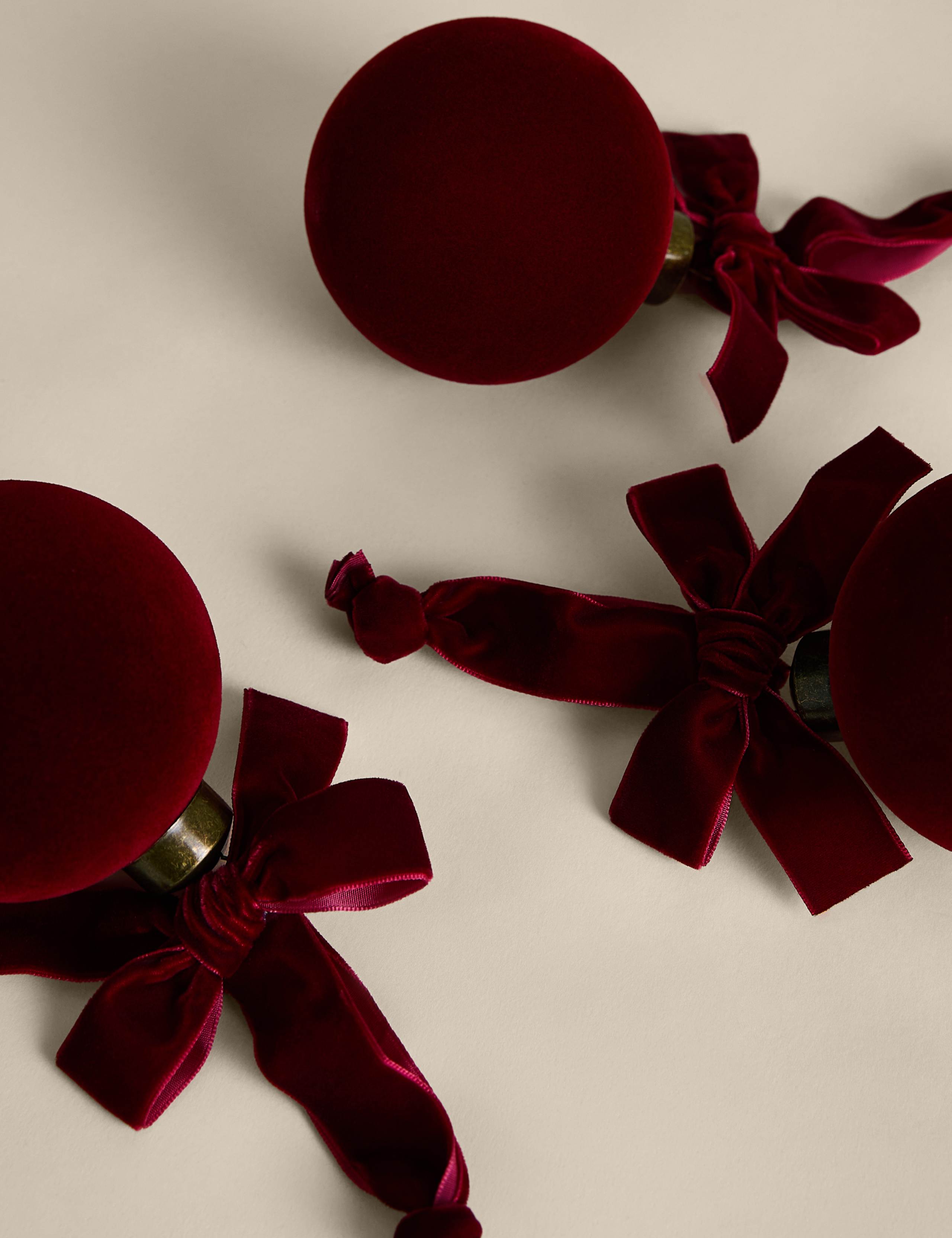 3 Pack Large Velvet Glass Baubles 2 of 2