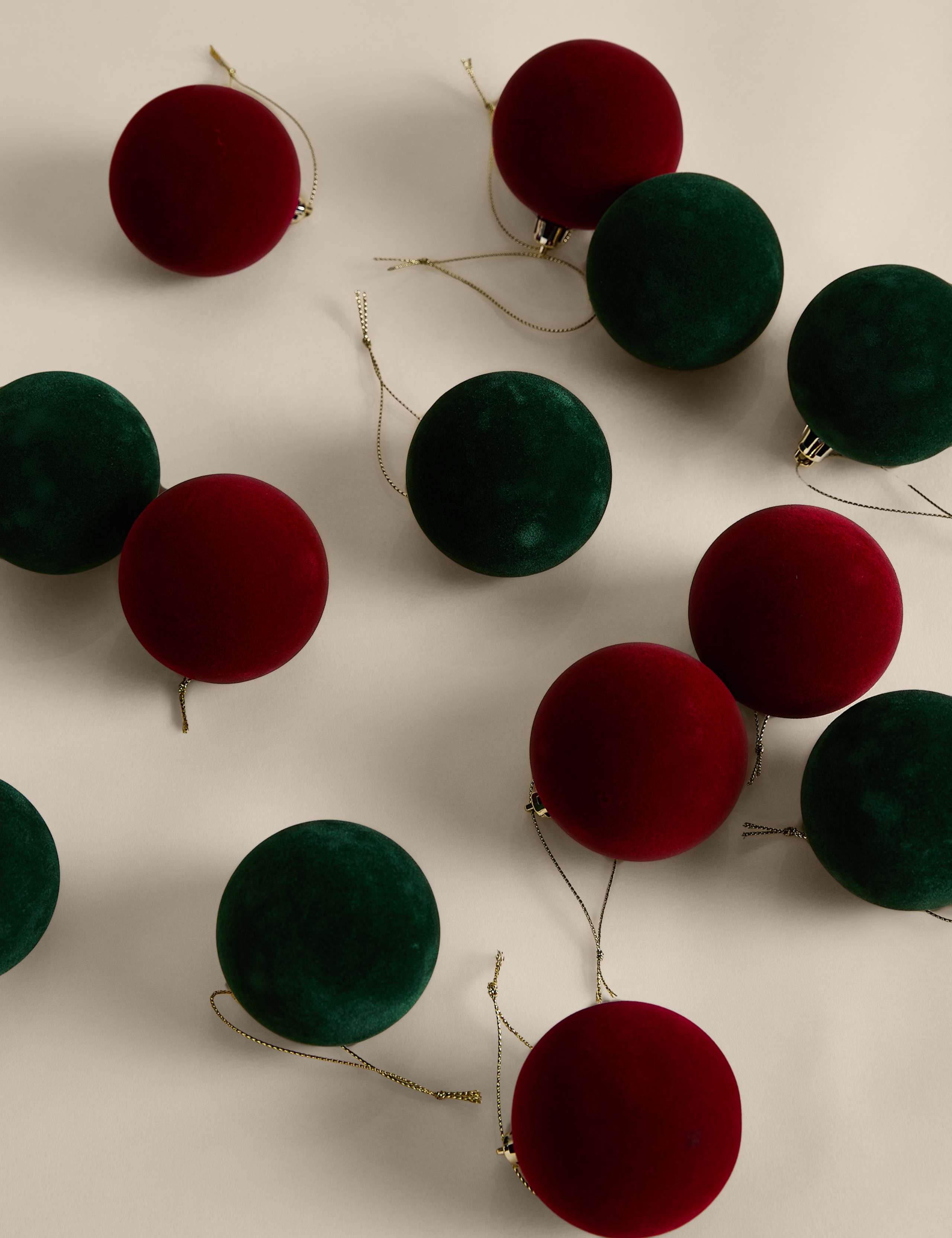 24 Pack Flocked Shatterproof Baubles 1 of 3