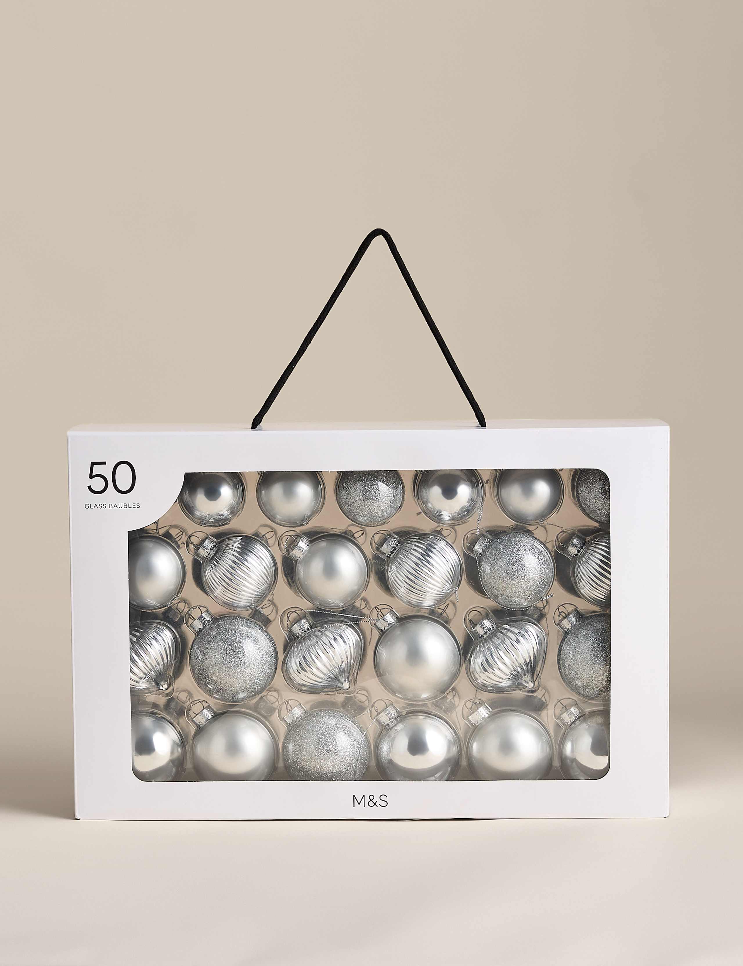 50 Pack Glass Baubles 2 of 3
