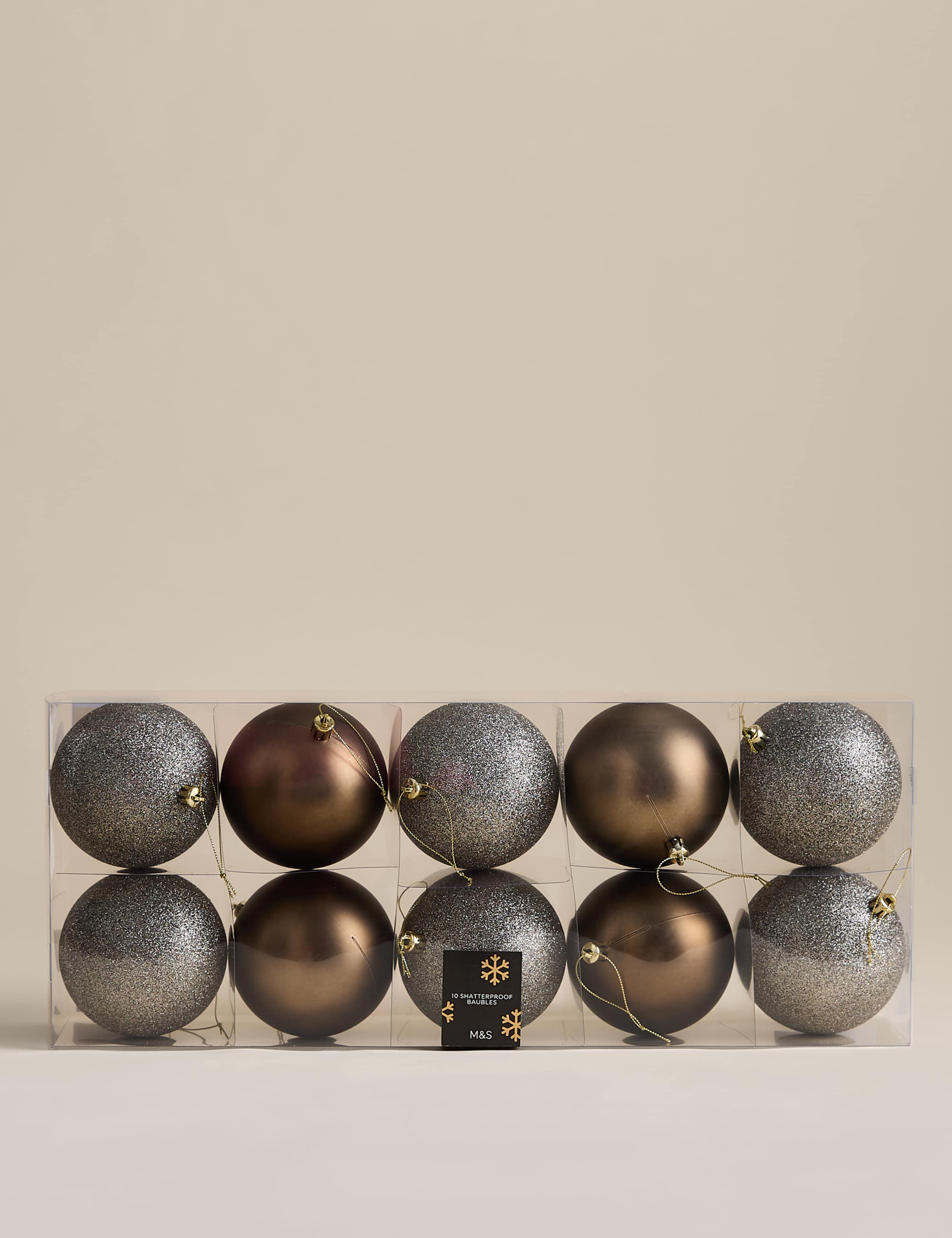 10 Pack Oversized Shatterproof Baubles 2 of 3