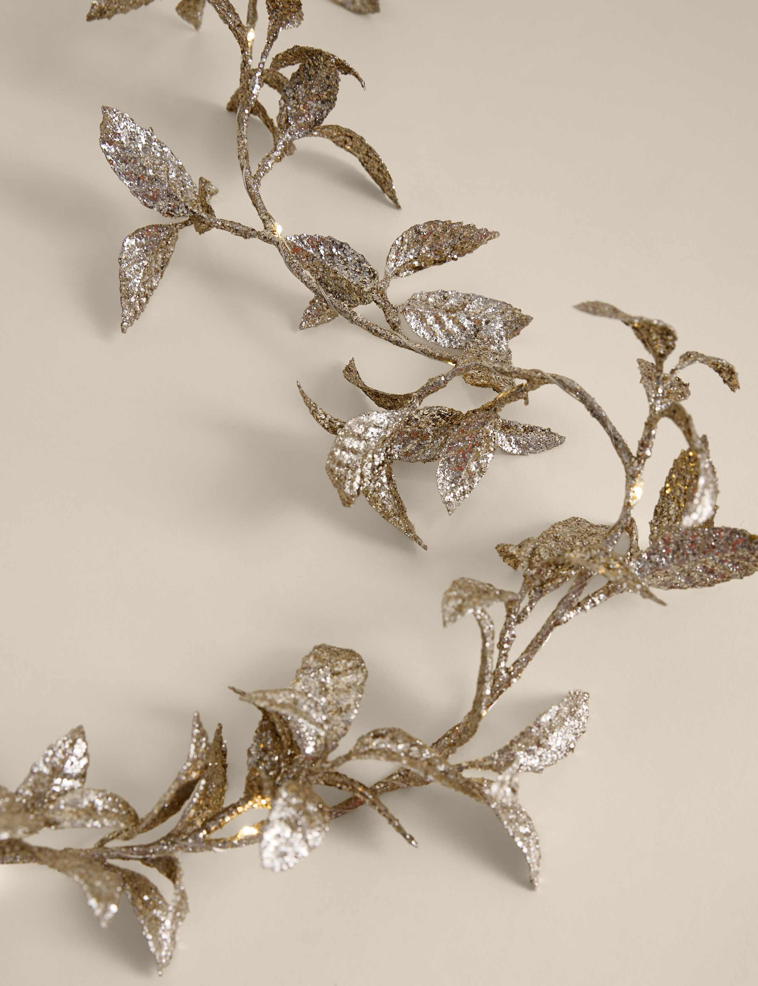 Light Up Glitter Leaf Garland 3 of 3
