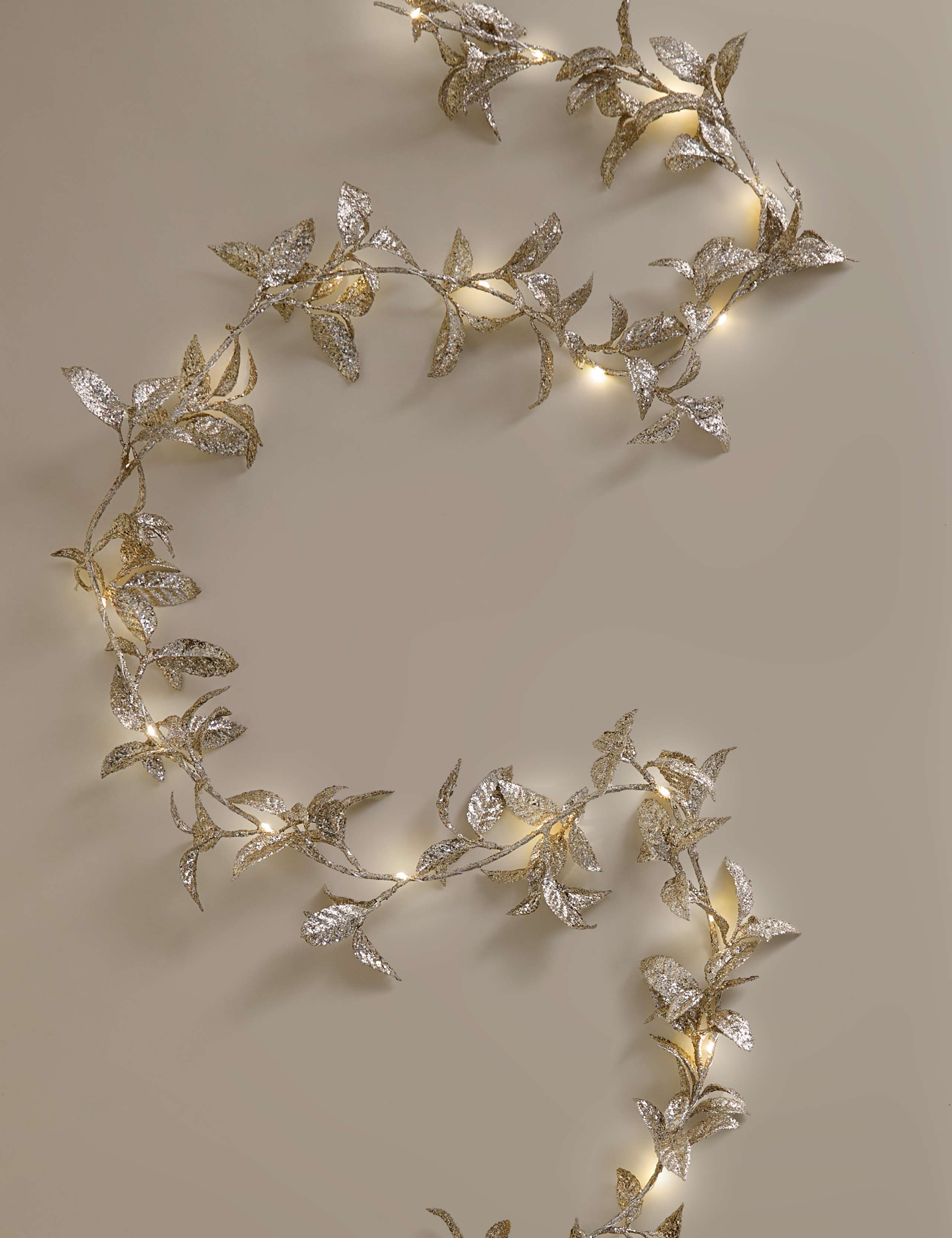 Light Up Glitter Leaf Garland 1 of 3
