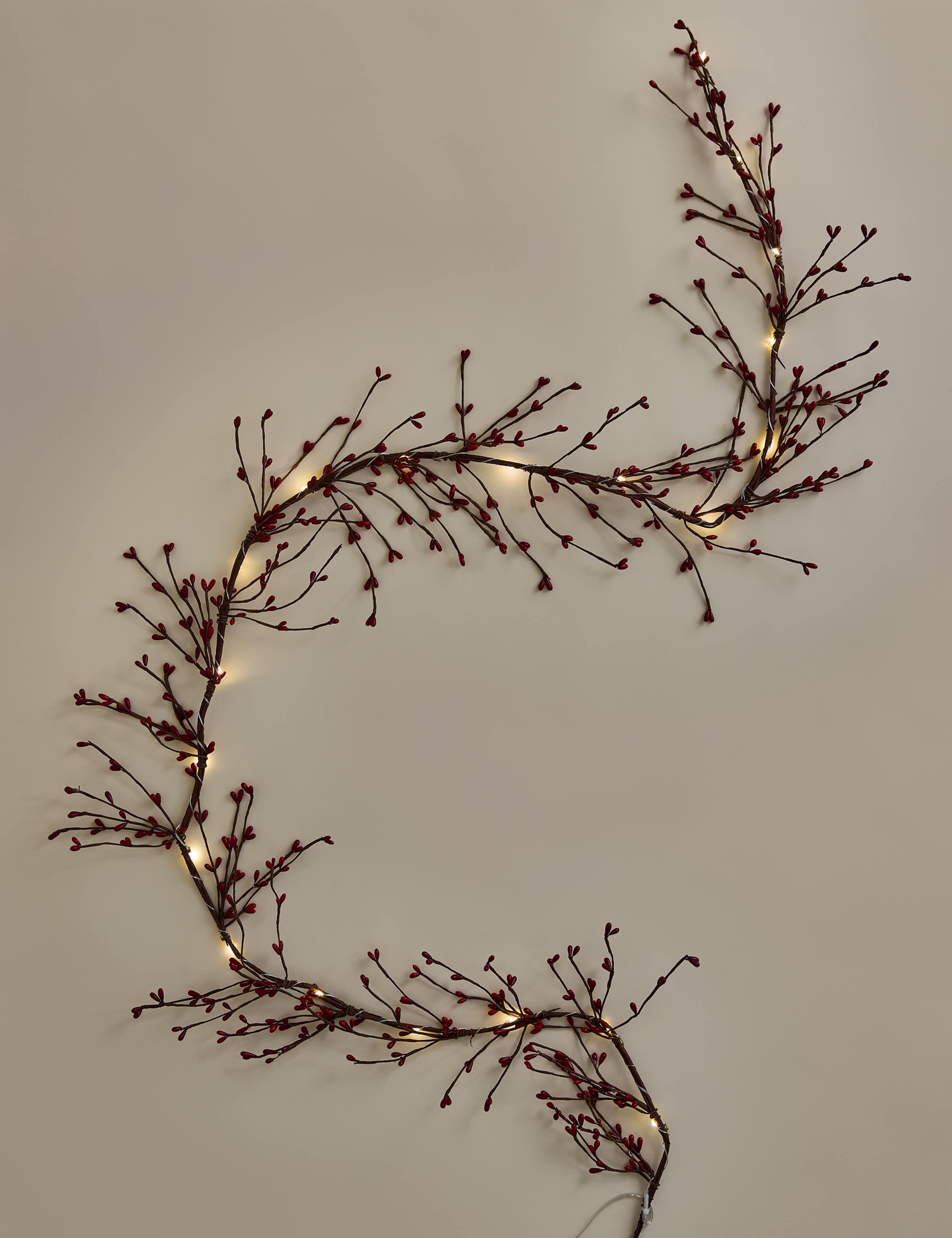 Pre Lit Red Berry Garland 1 of 3