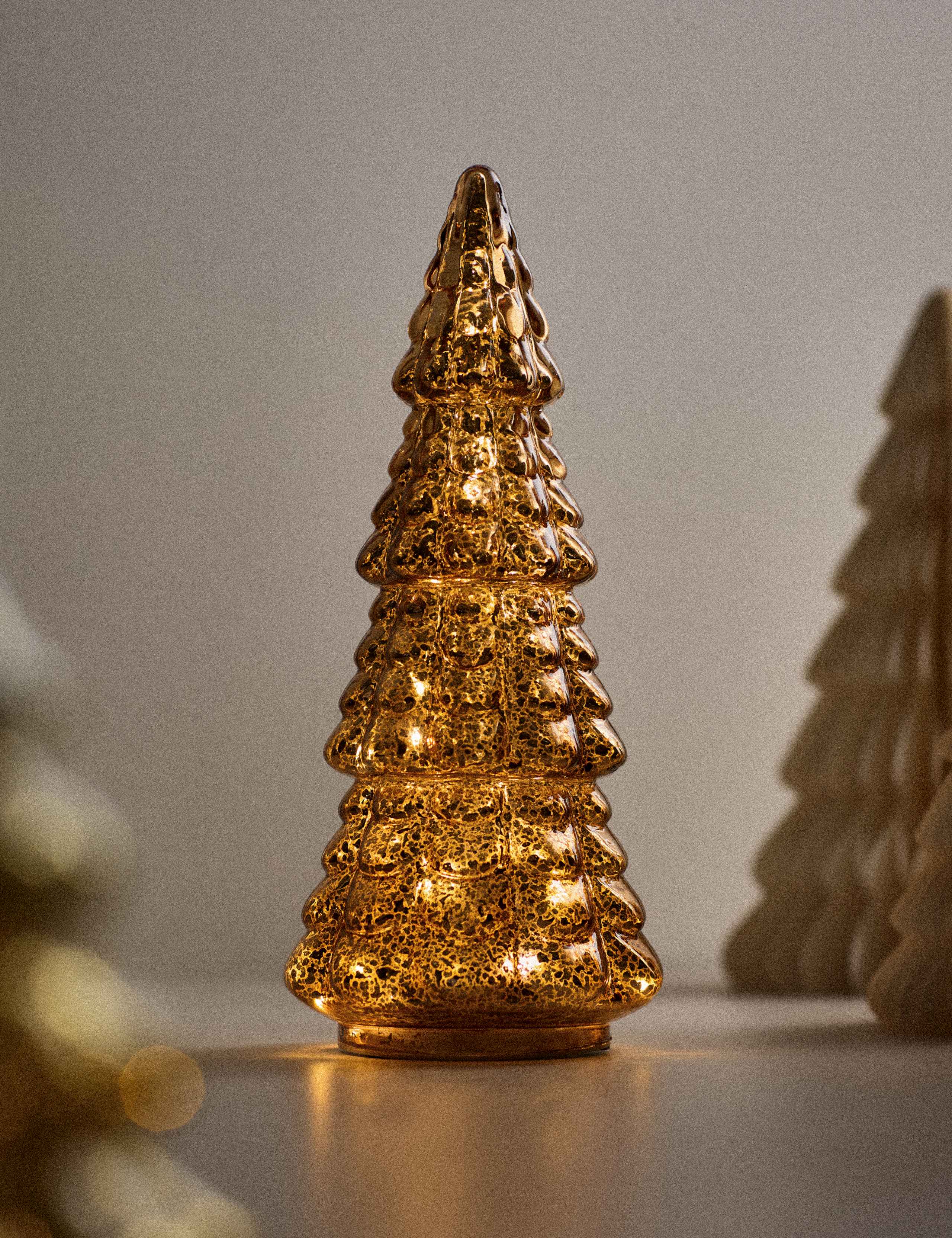 Light Up Glass Bronze Tree Room Decoration 1 of 5