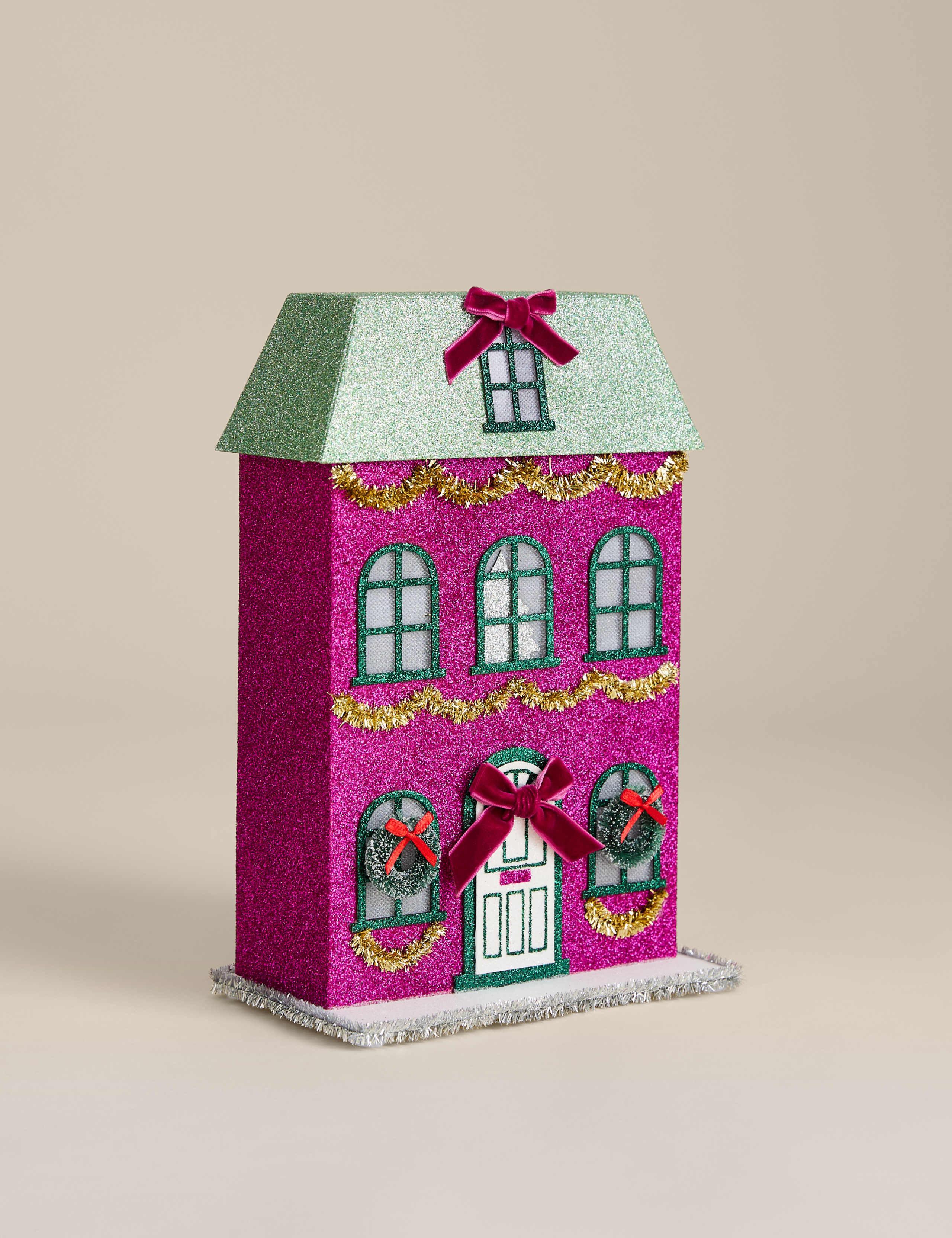 Multicoloured Paper Glitter Light Up House 3 of 3