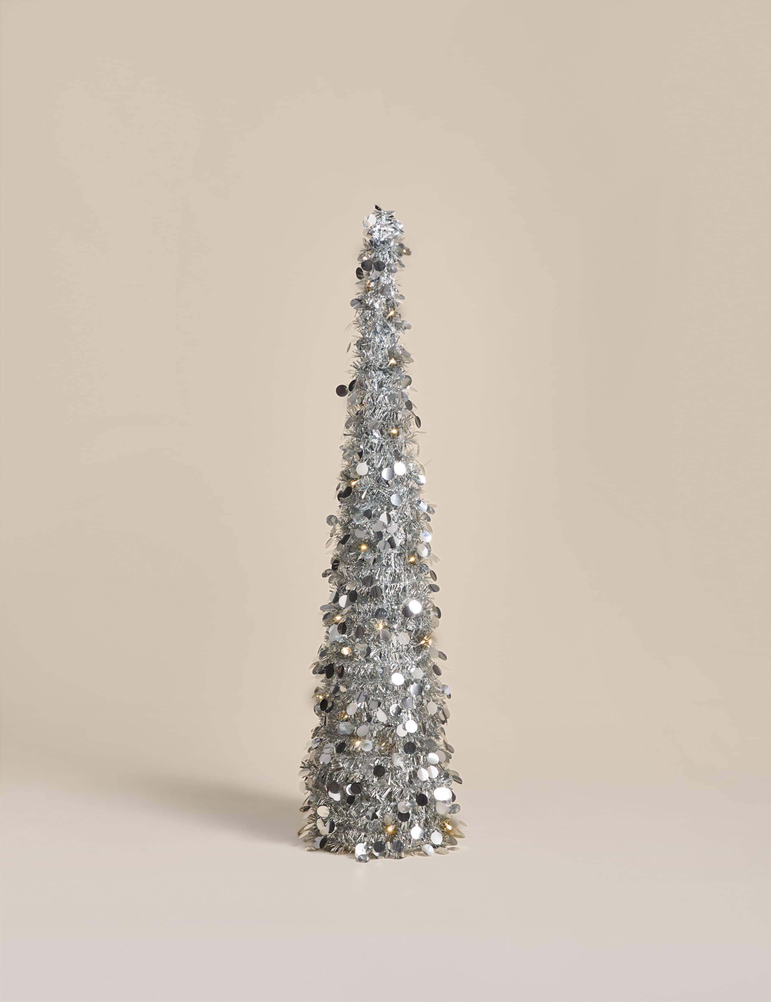 5ft Pre-Lit Tinsel Pop Up Christmas Tree 2 of 4