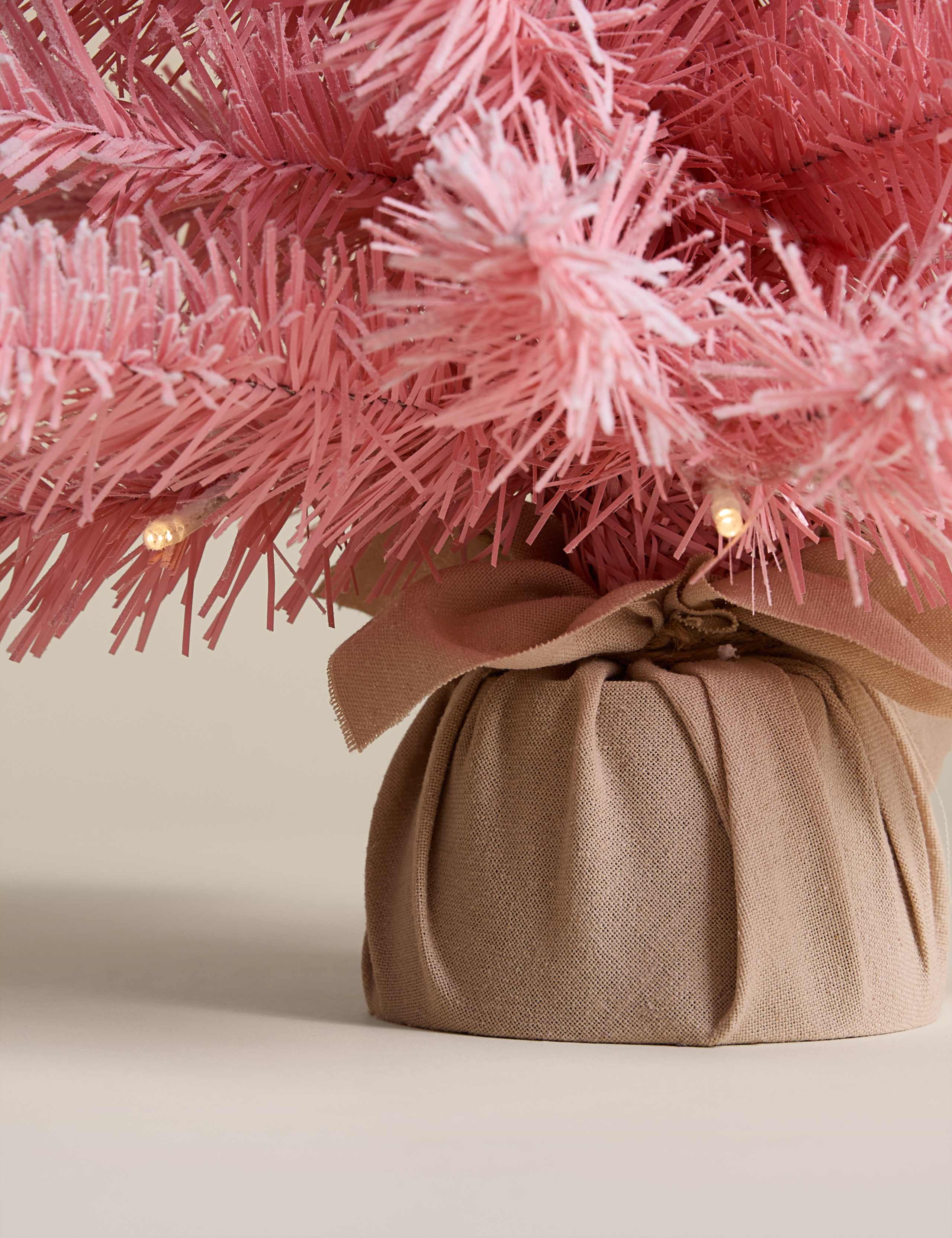 1.5ft Pre-Lit Pink Snowy Christmas Tree 3 of 3