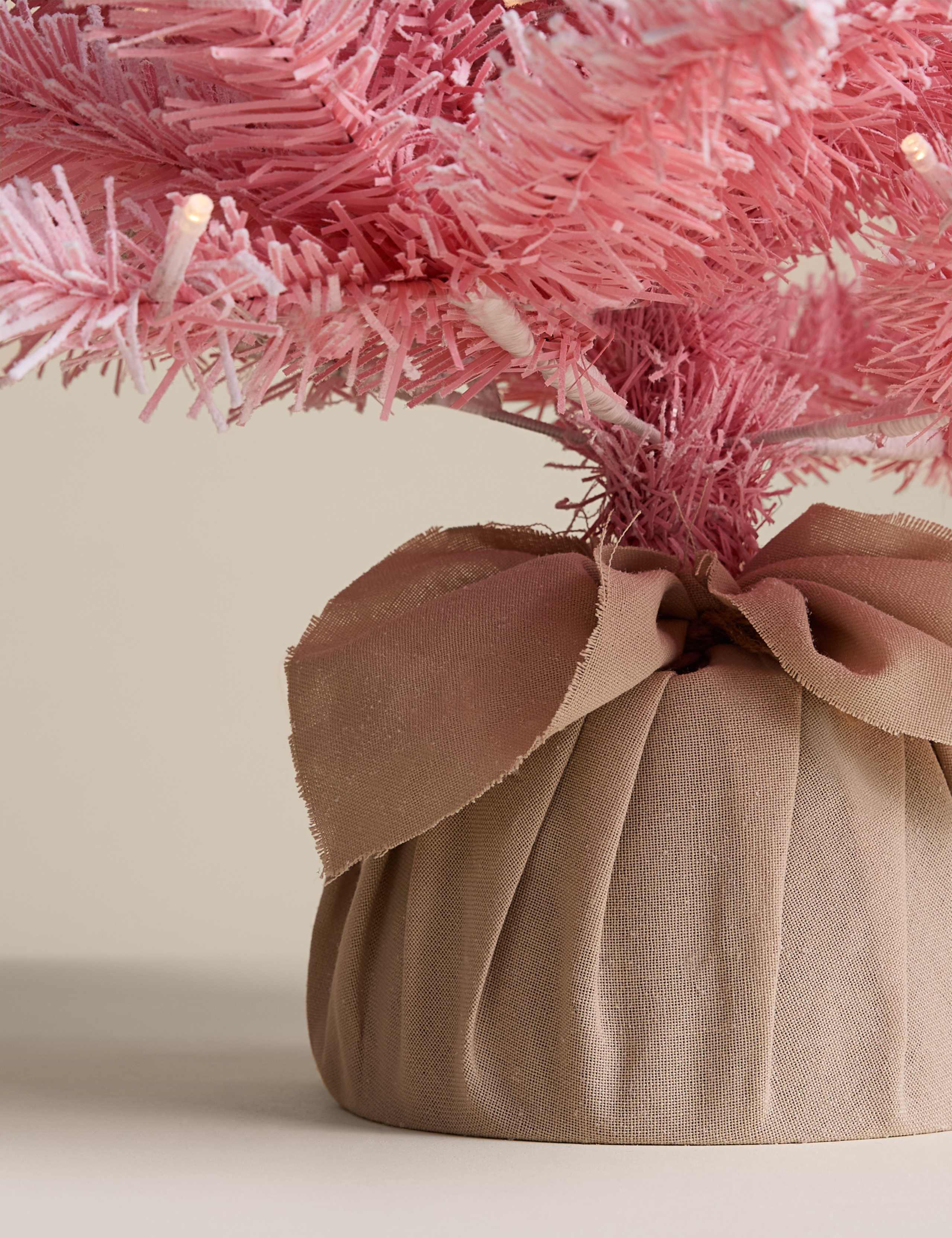 3ft Pre-Lit Pink Snowy Christmas Tree 3 of 3