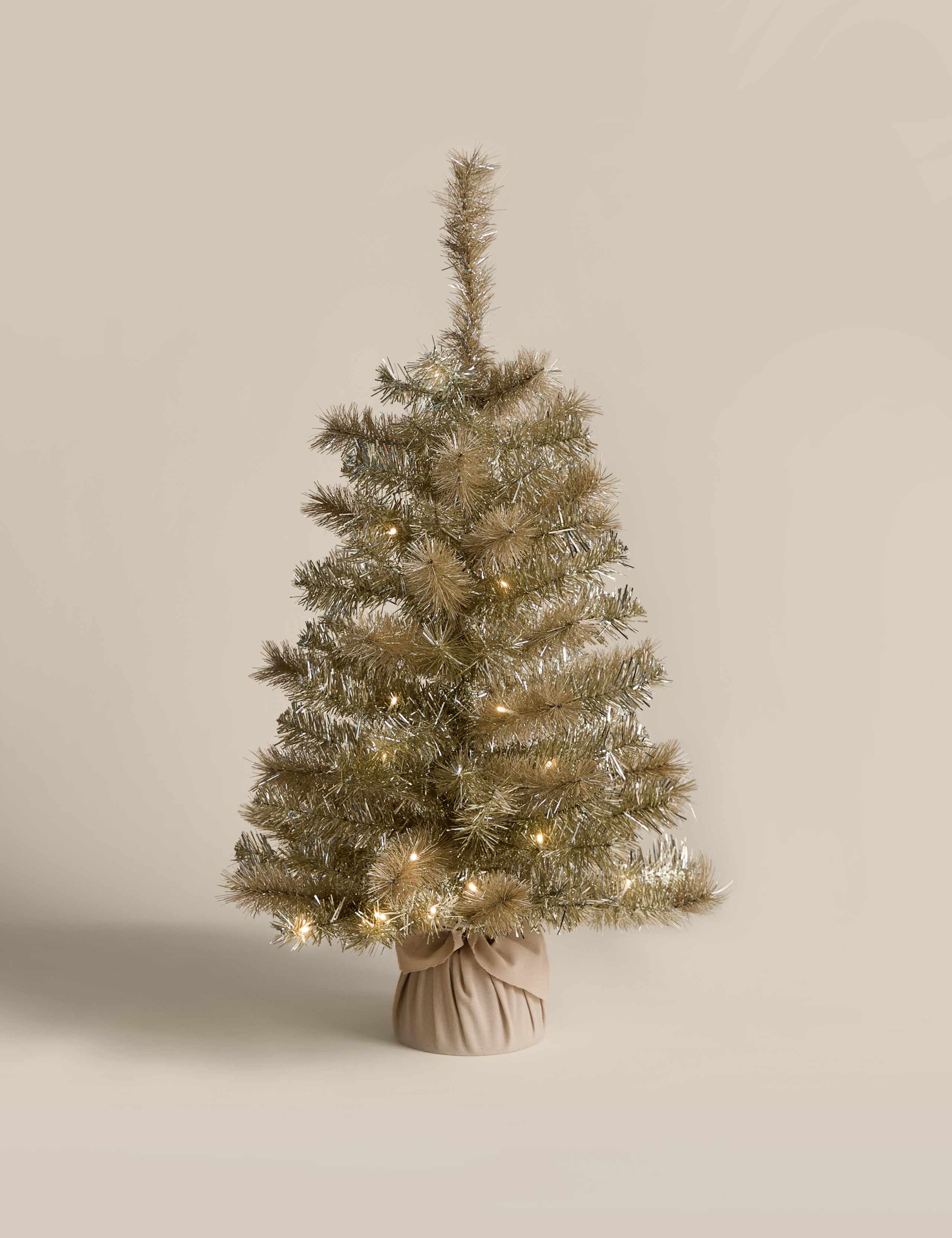 3ft Pre-Lit Champagne Christmas Tree 1 of 3