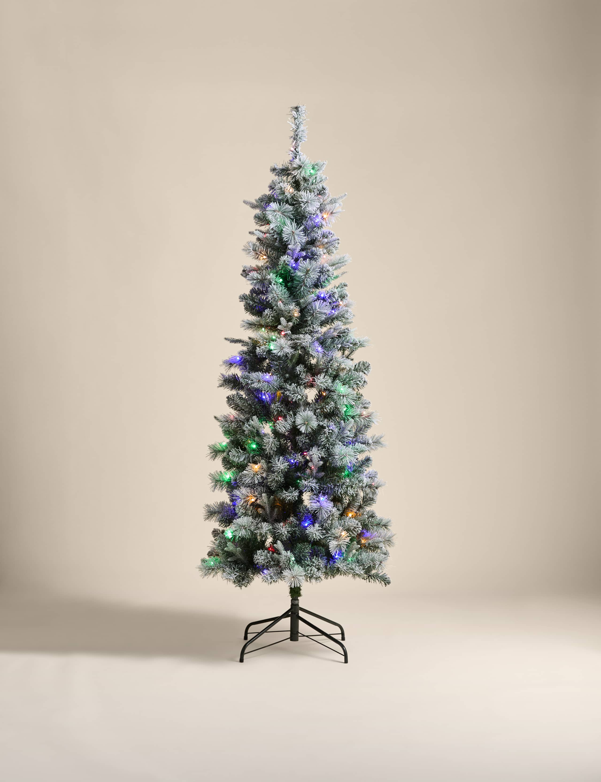 6ft Pre-Lit Slim Snowy Monterey Scots Pine Christmas Tree 4 of 5