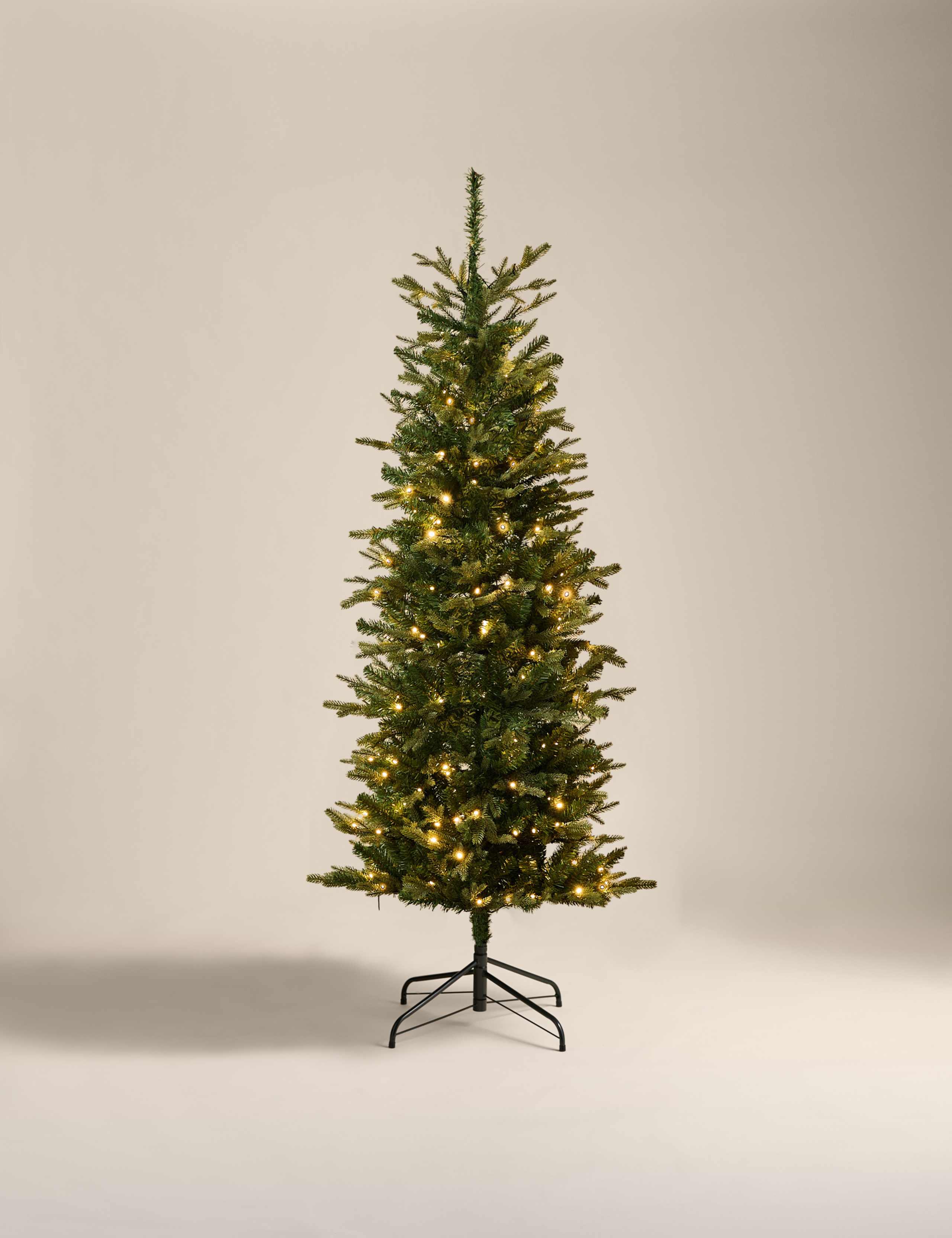 6ft Pre-Lit Slim Grand Fir Christmas Tree 2 of 4