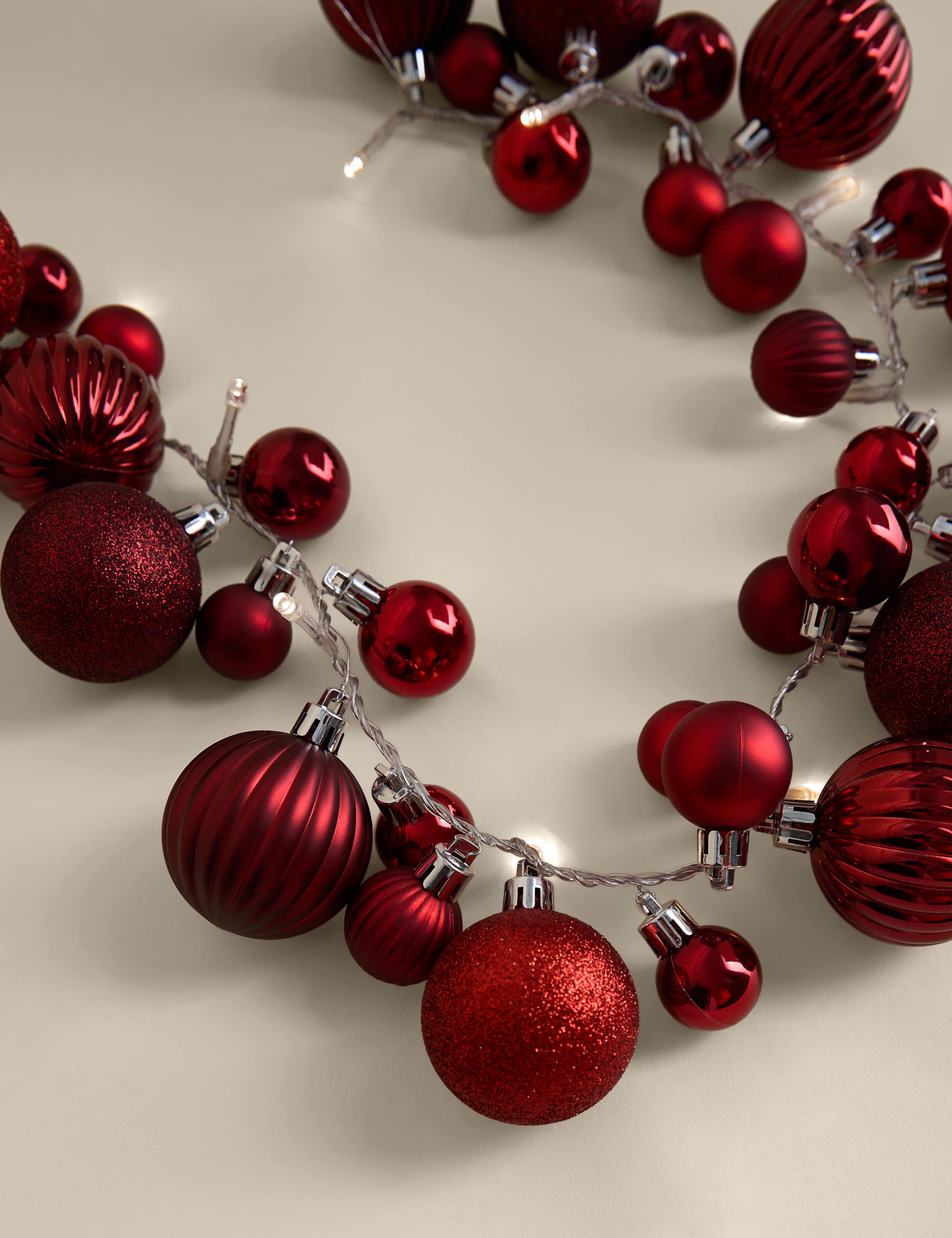 Light Up Silver Bauble Garland 3 of 3