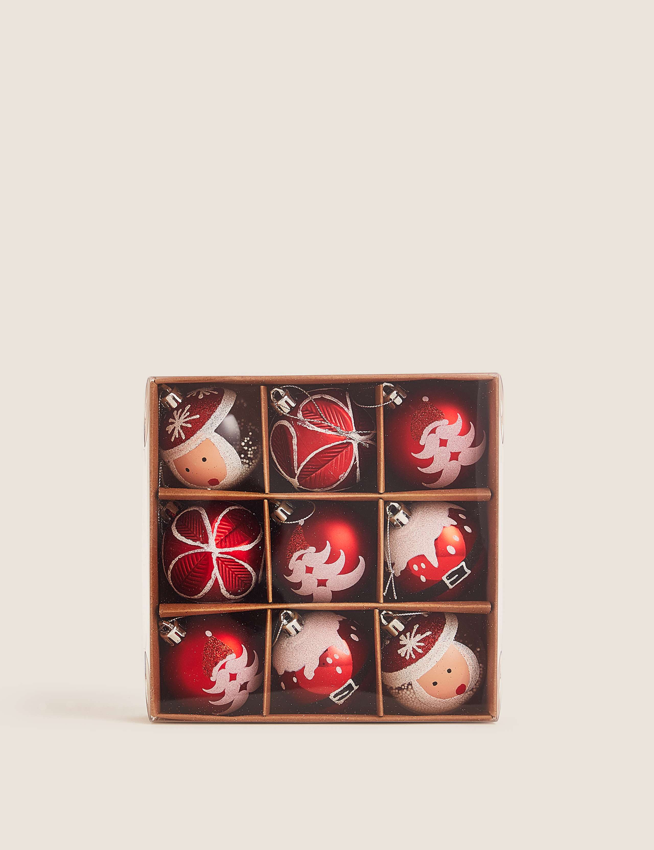 Set of 9 Novelty Shatterproof Baubles 2 of 2