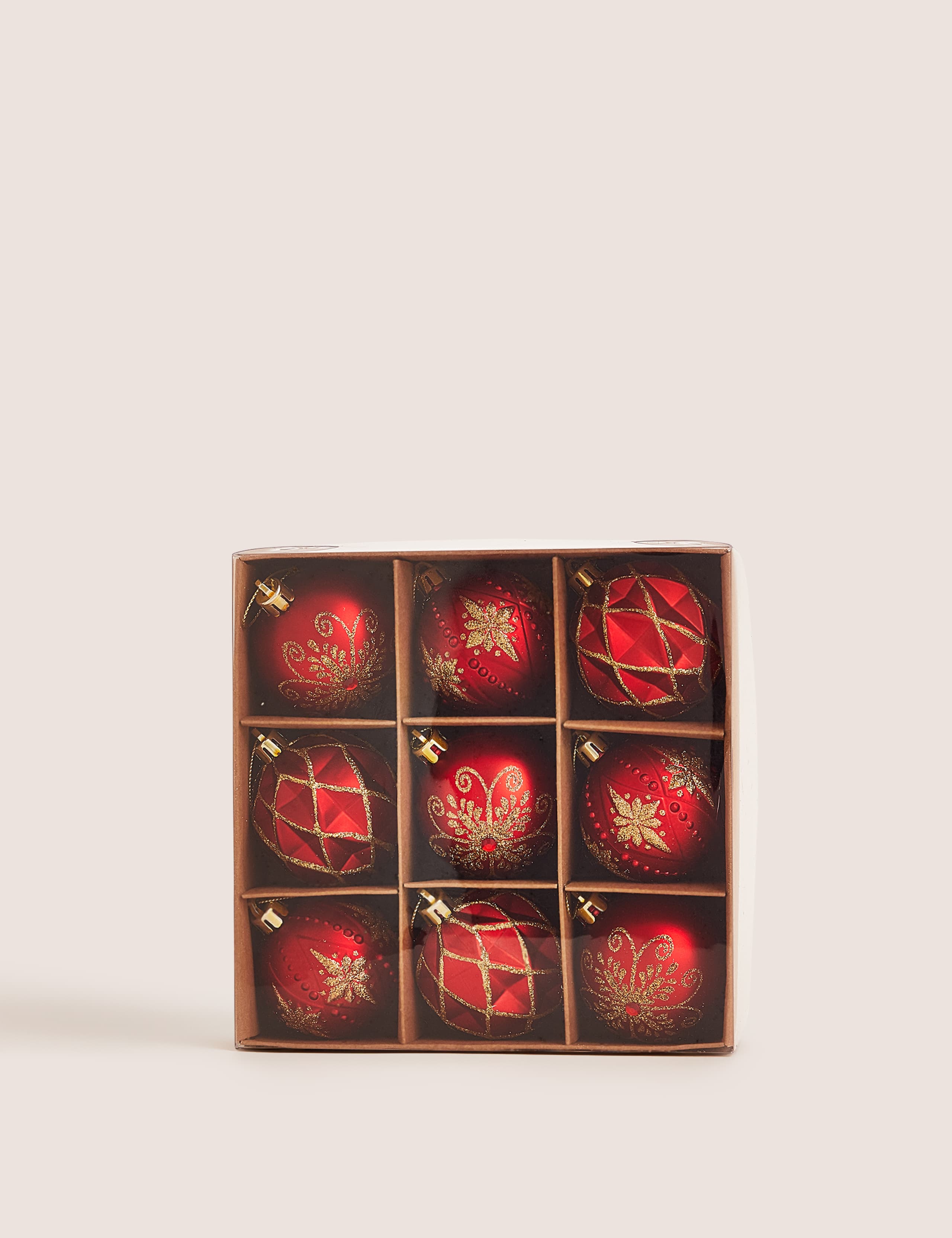 Set of 9 Shatterproof Christmas Baubles 2 of 2