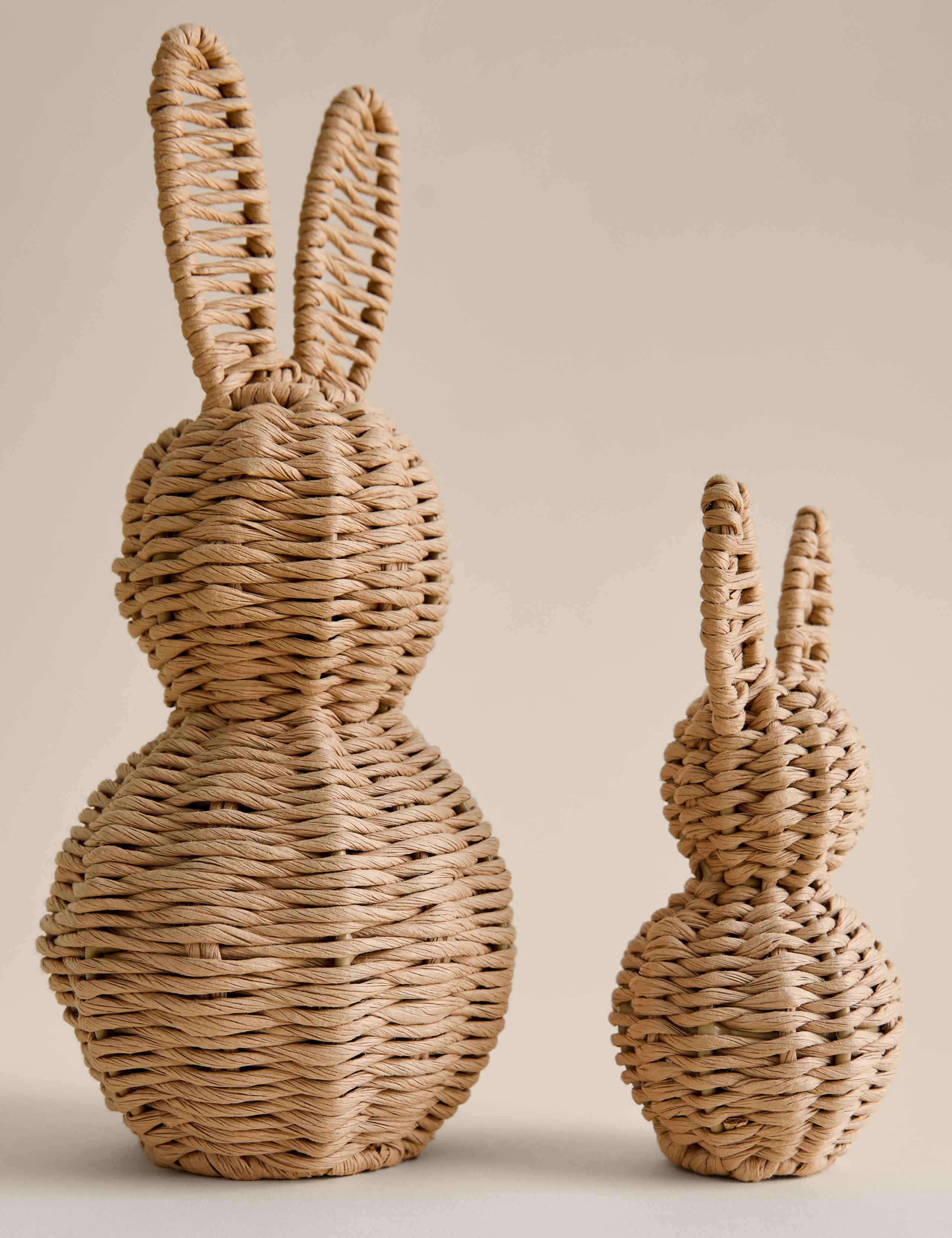 2 Pack Raffia Woven Bunnies 2 of 3