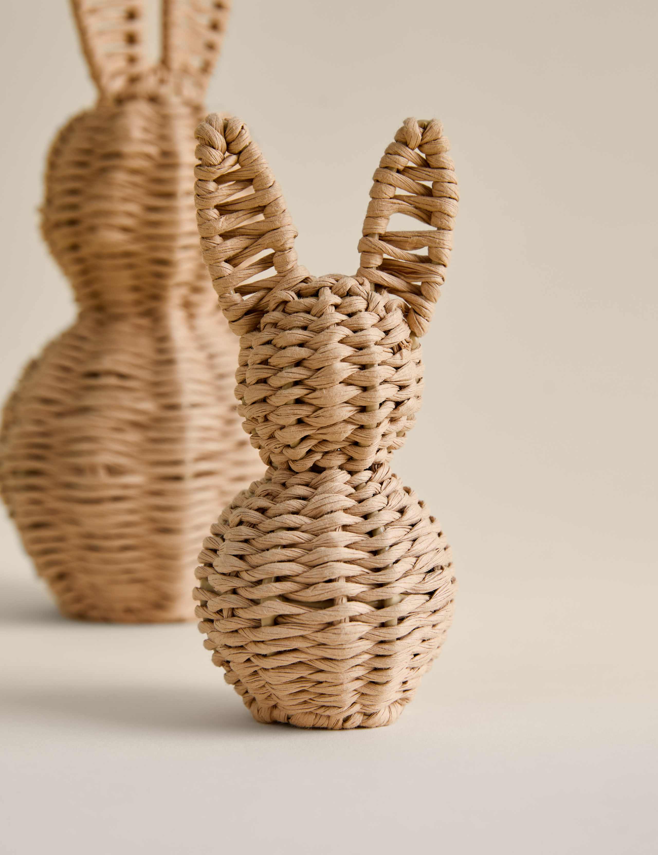 2 Pack Raffia Woven Bunnies 3 of 3