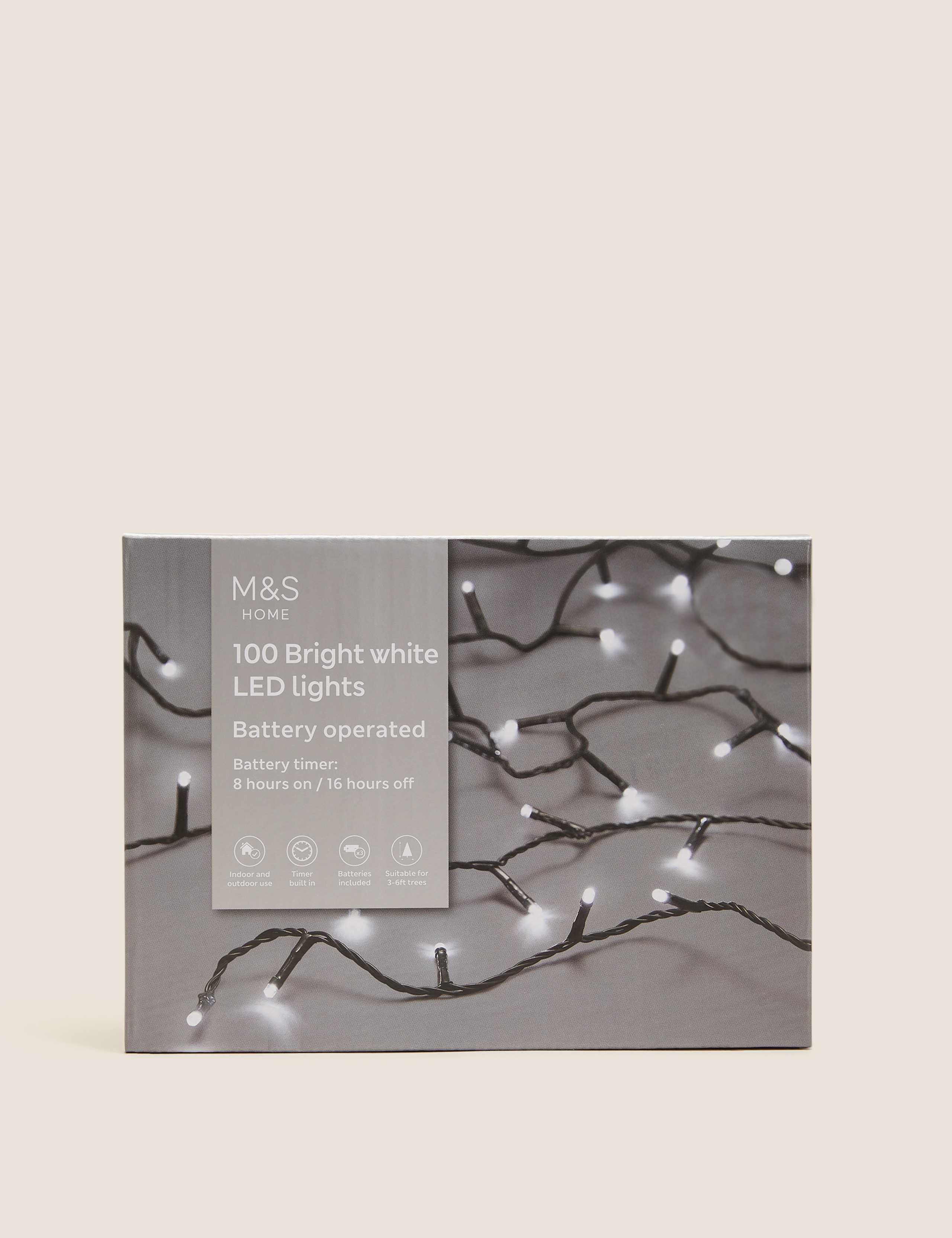 100 Bright White LED Battery Lights 2 of 6