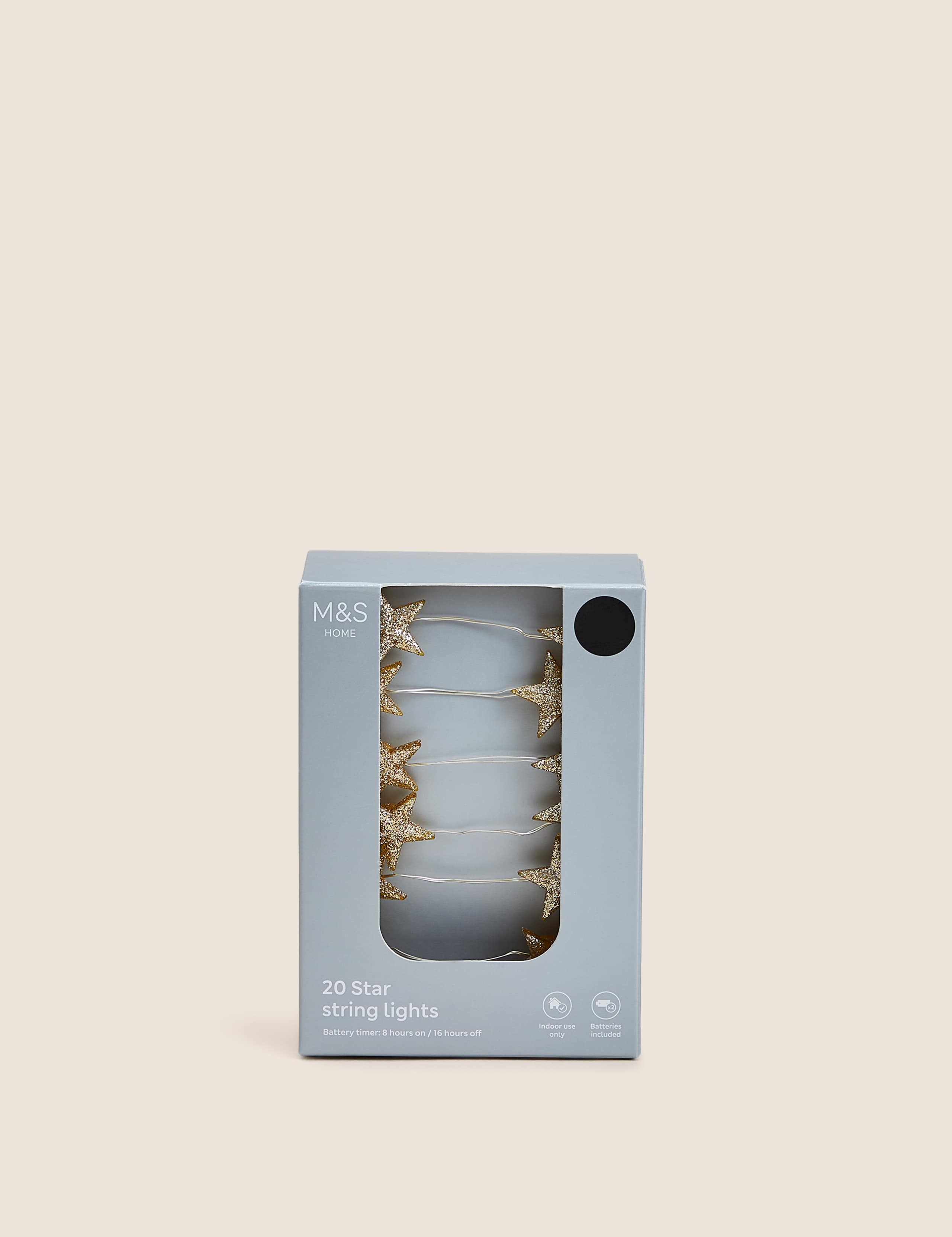20 Gold Star Battery String Lights 3 of 5