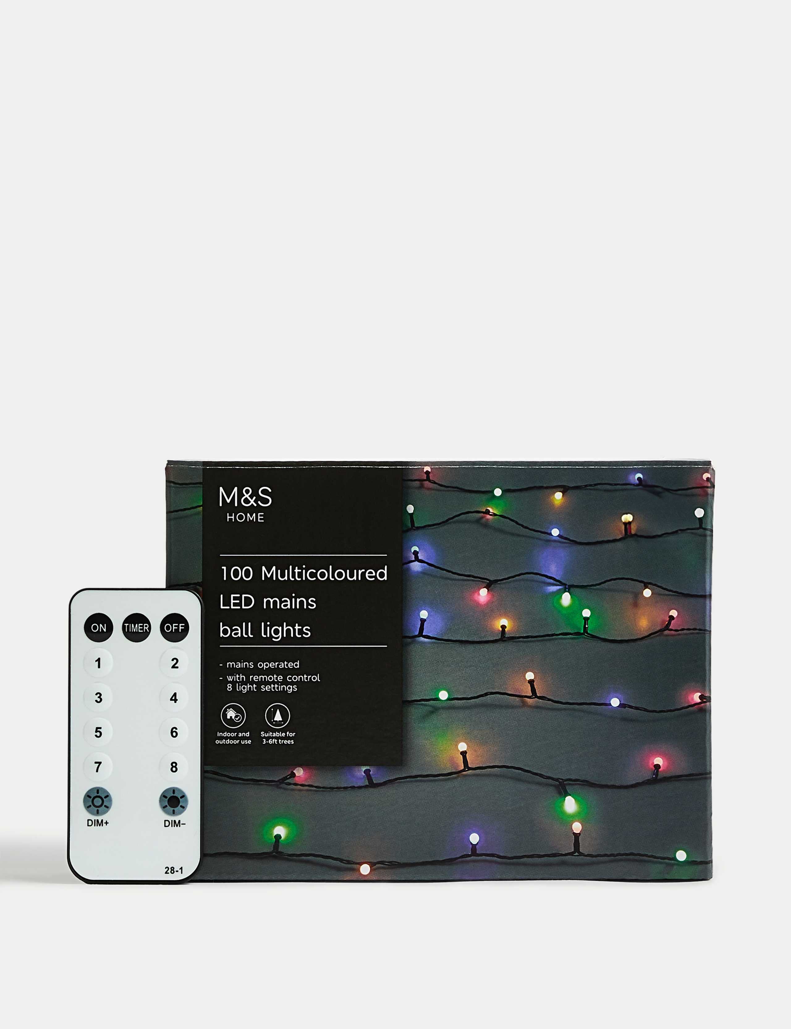 100 Multicoloured LED Ball Mains Lights 3 of 4