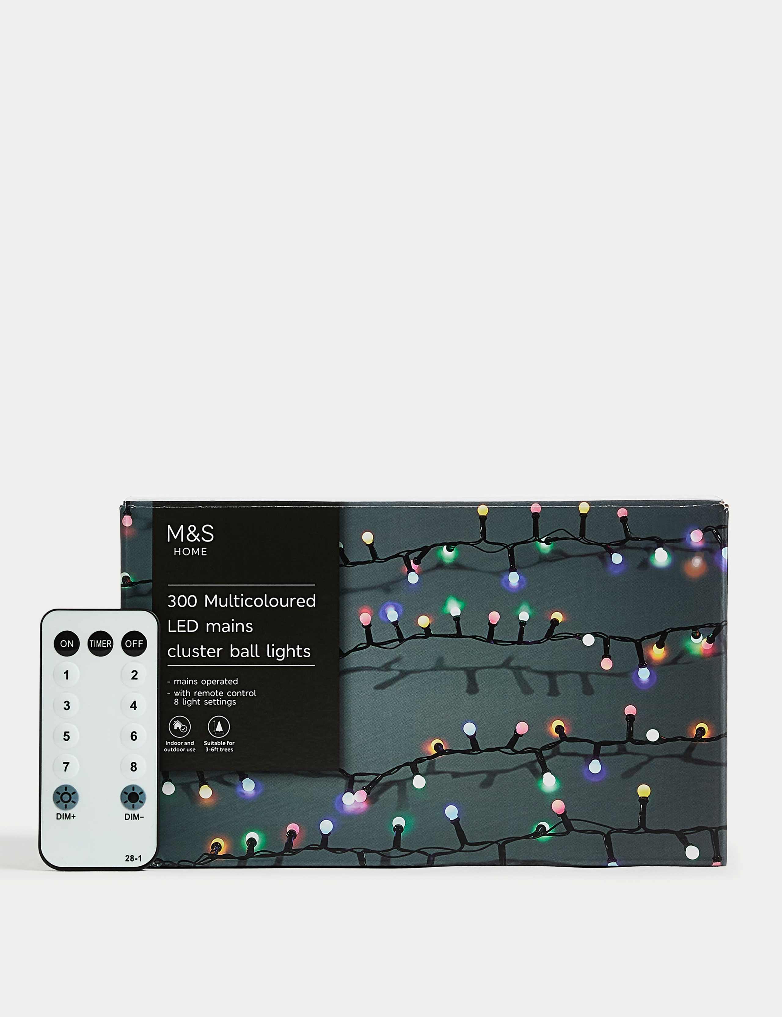 300 Multicoloured Cluster Ball Mains Lights 3 of 4