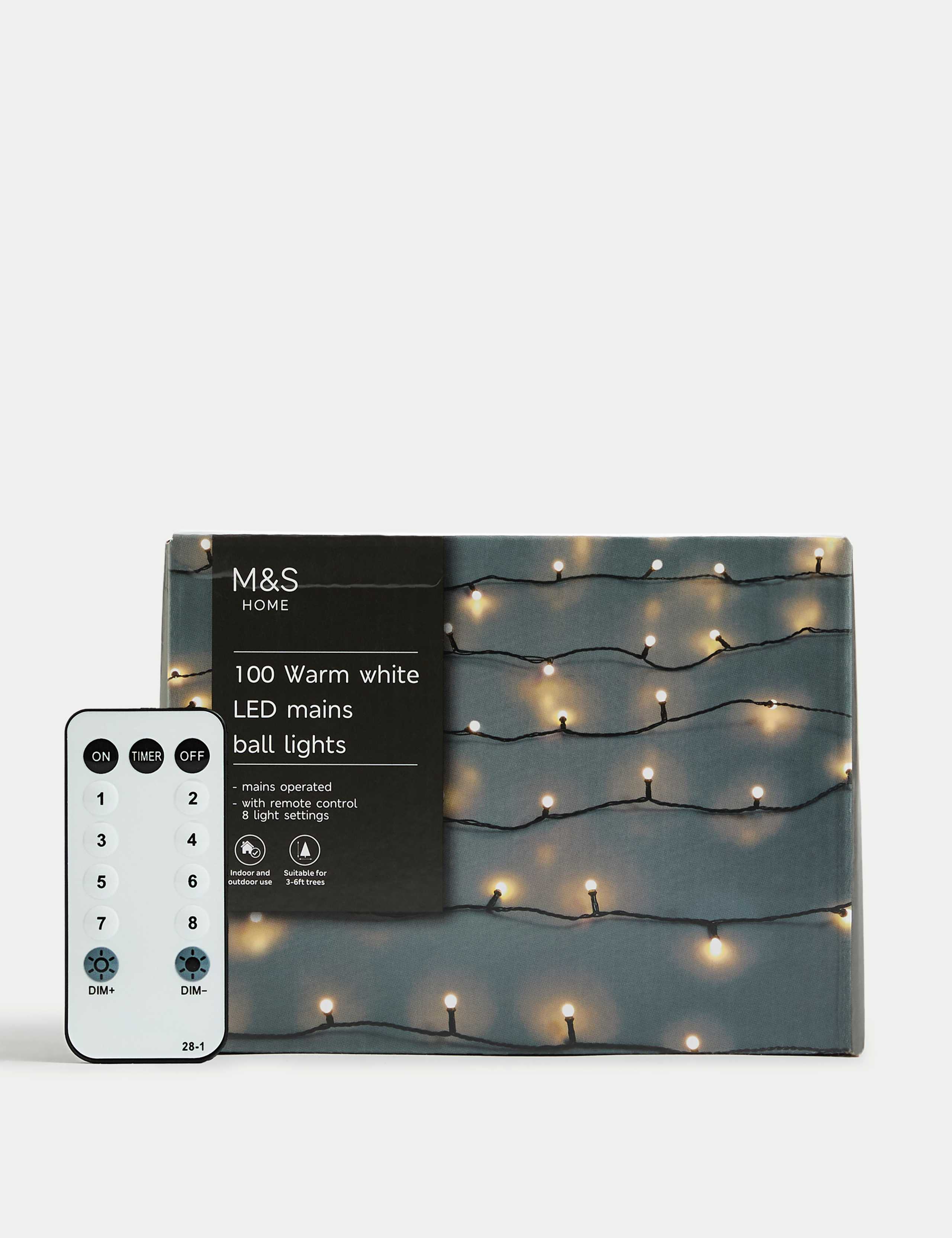 100 Warm White Cluster Ball Mains Lights 3 of 4