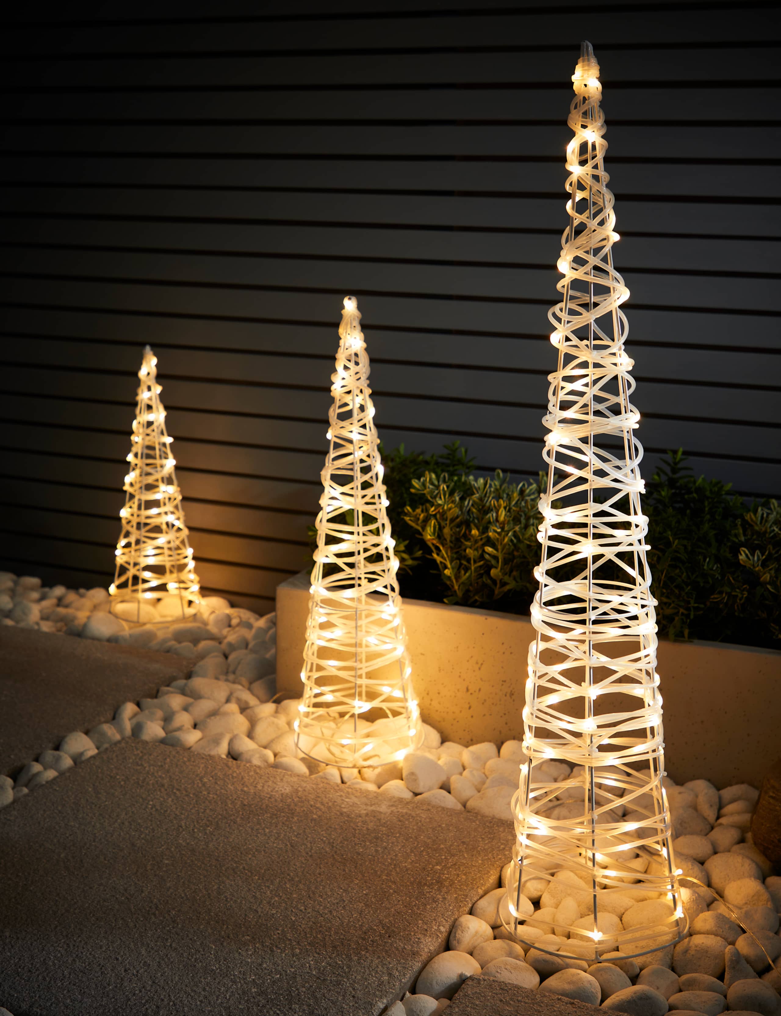3 Pack Outdoor Cone Christmas Trees 1 of 4