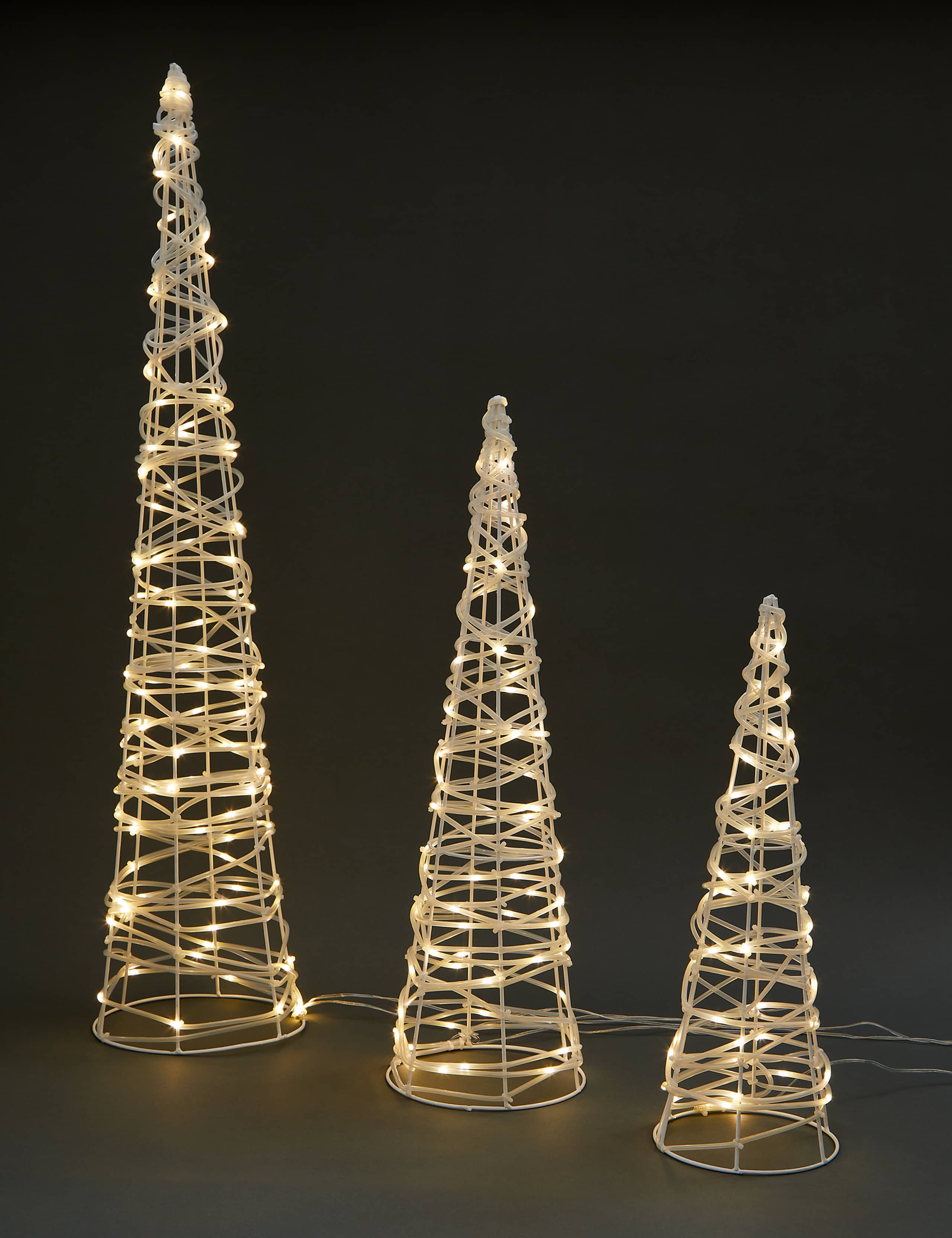 3 Pack Outdoor Cone Christmas Trees 4 of 4