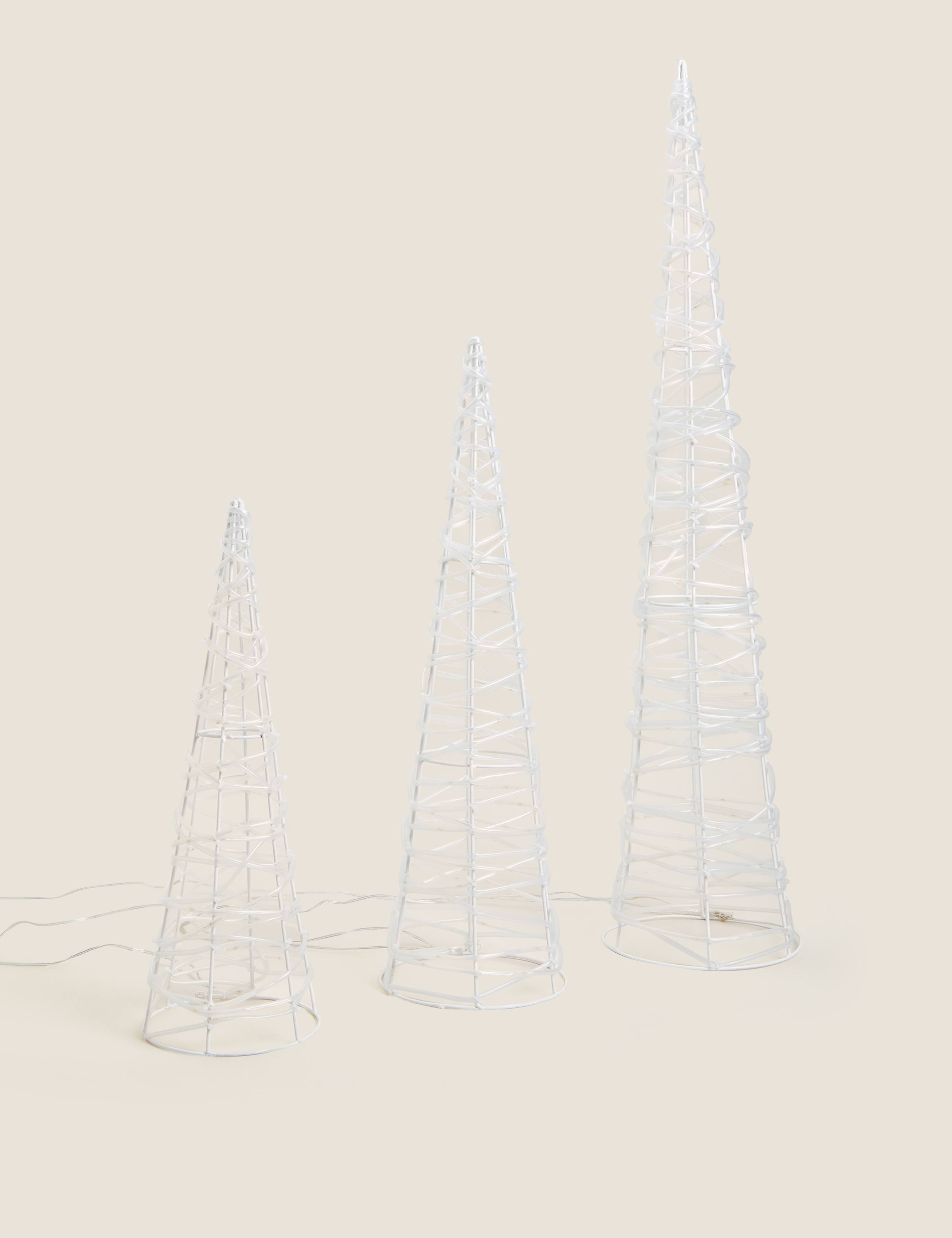 3 Pack Outdoor Cone Christmas Trees 2 of 4