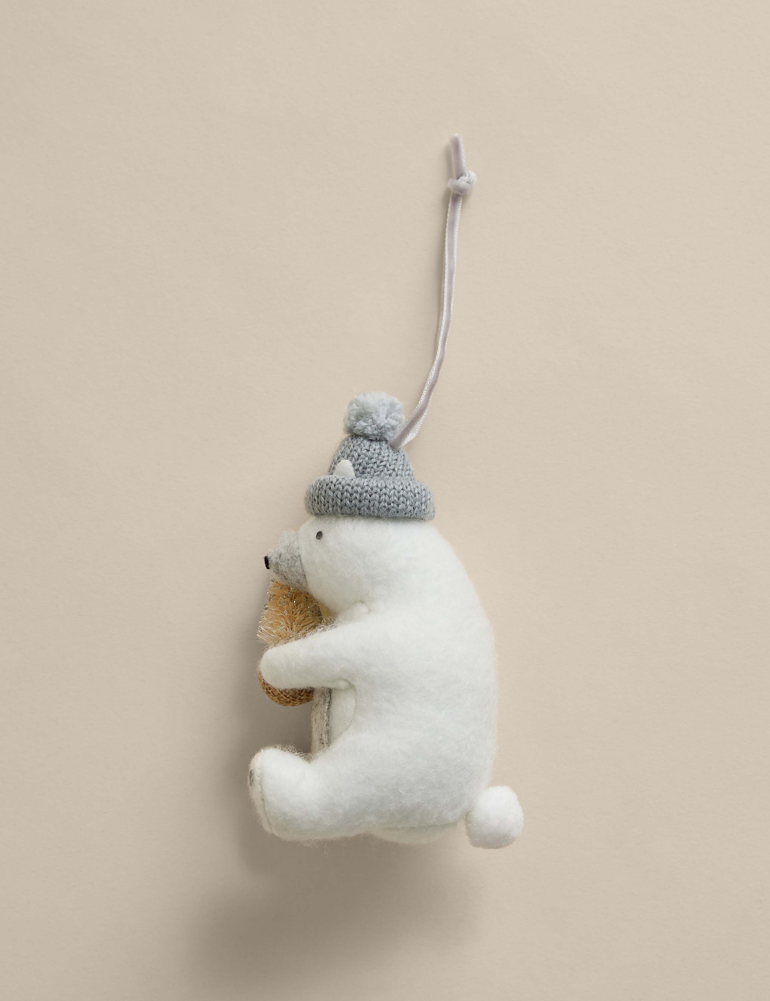 Felt Hanging Polar Bear Decoration 1 of 2