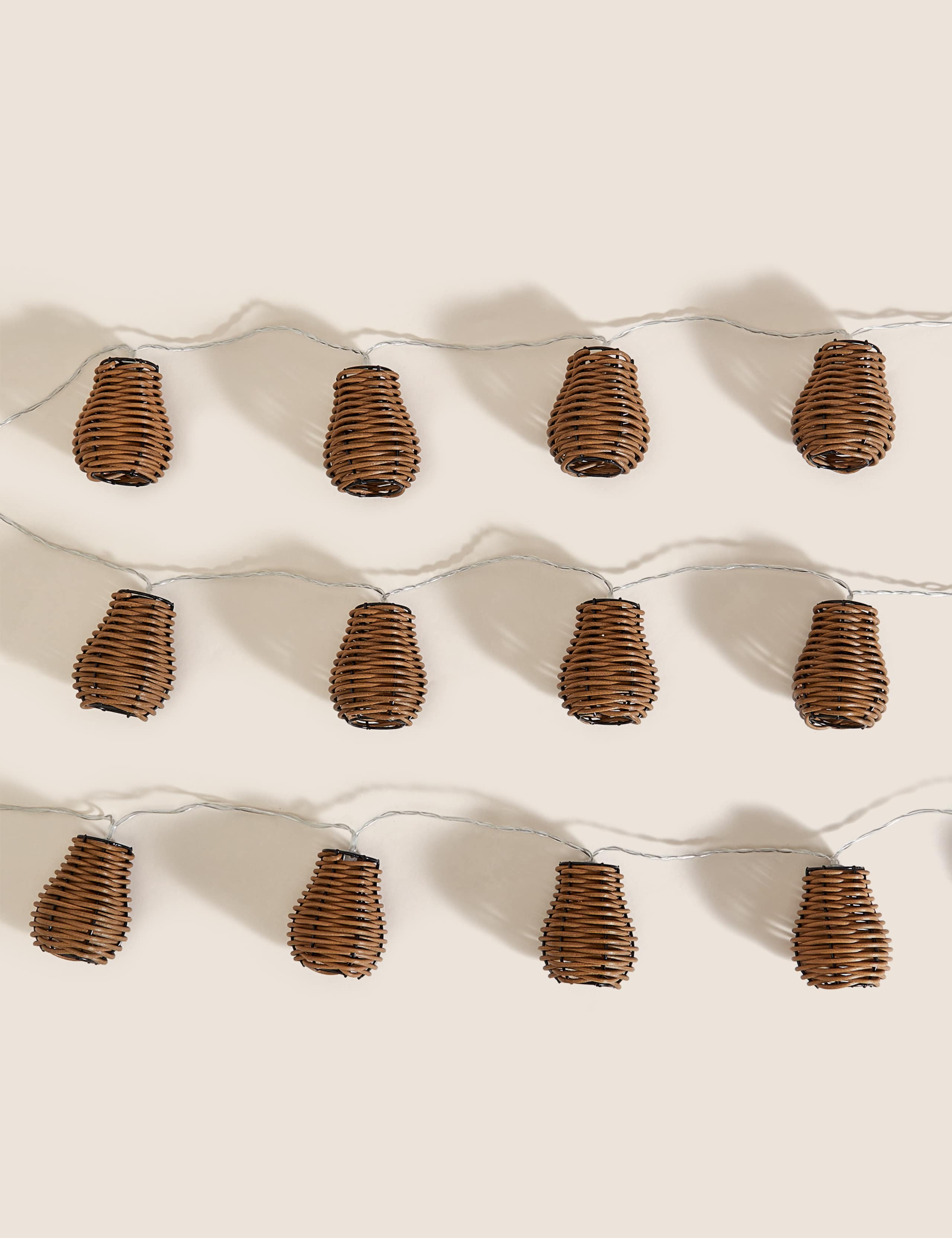 16 Wicker Outdoor Battery String Lights 1 of 5