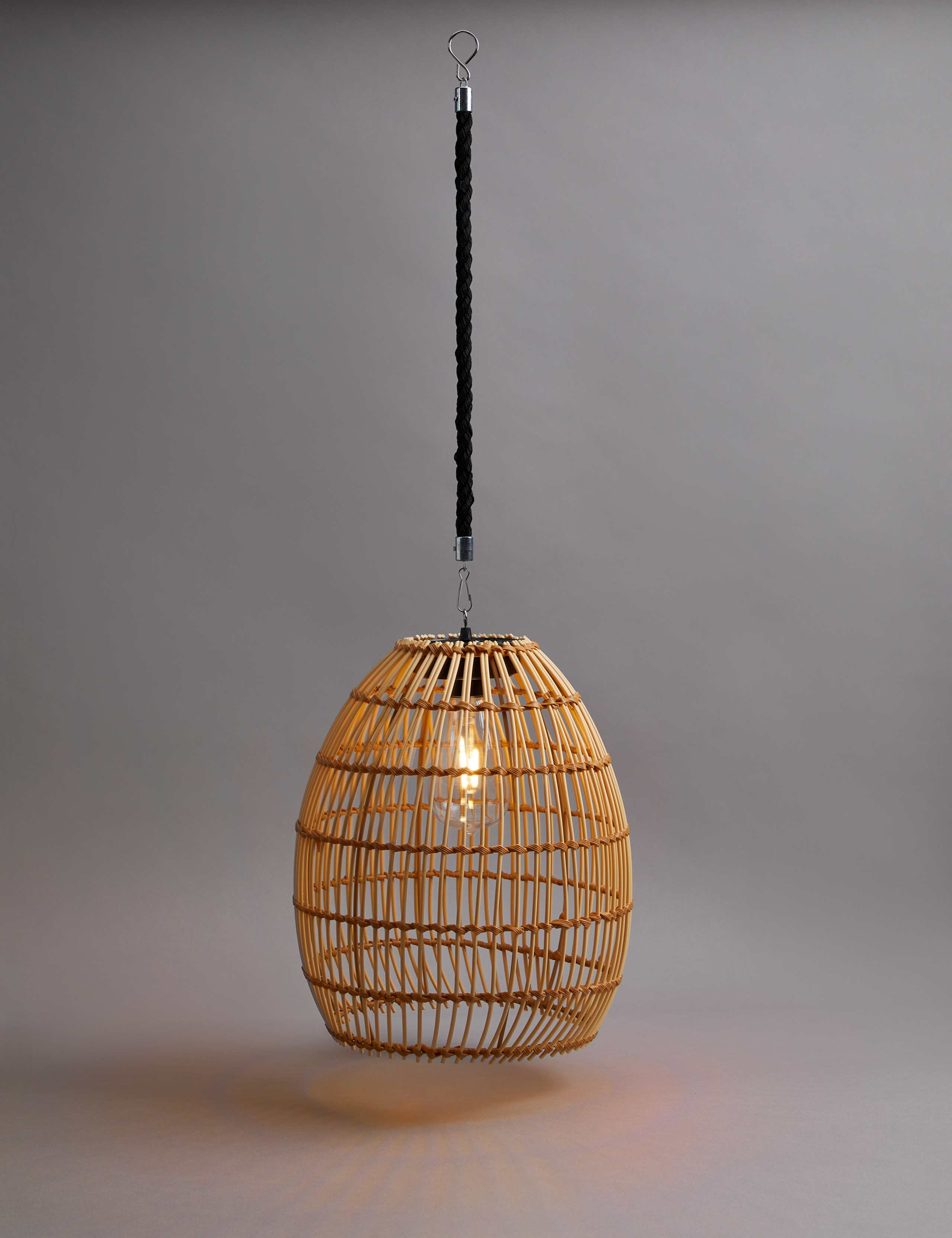 Outdoor Rattan Solar Pendant Light 1 of 3